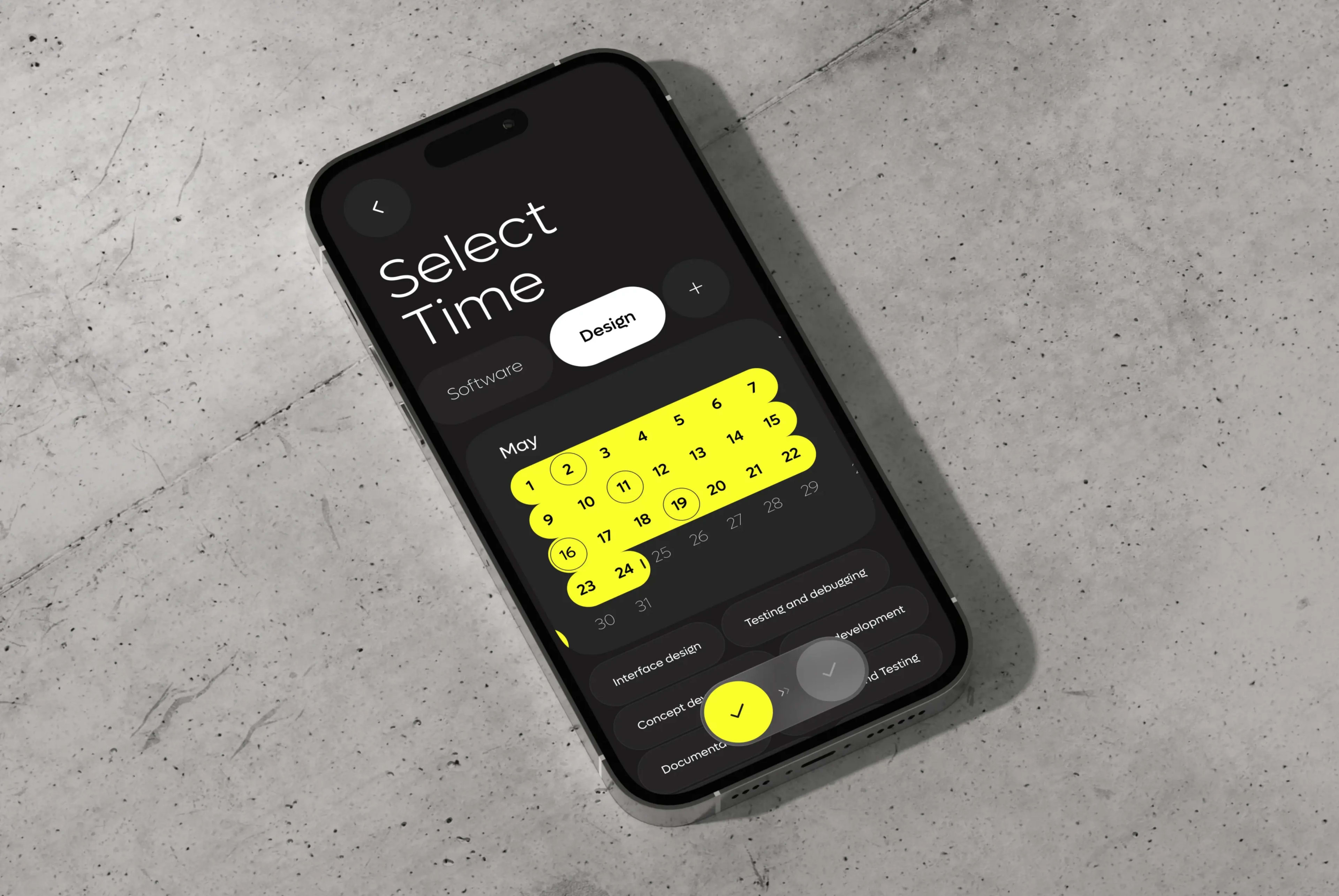 Smartphone used in enterprise finance and service management.