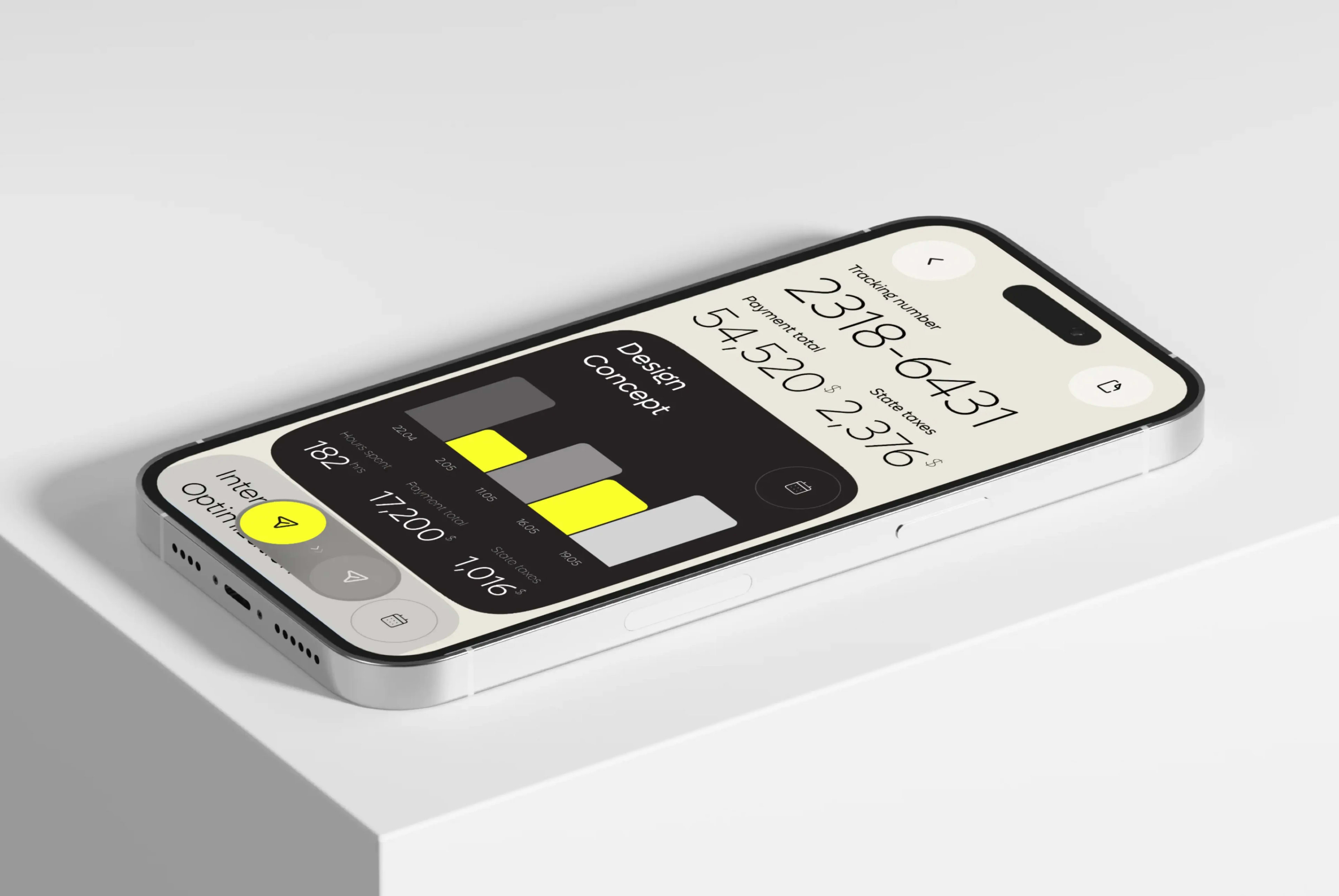 Smartphone used for portable access to enterprise finance or service management.