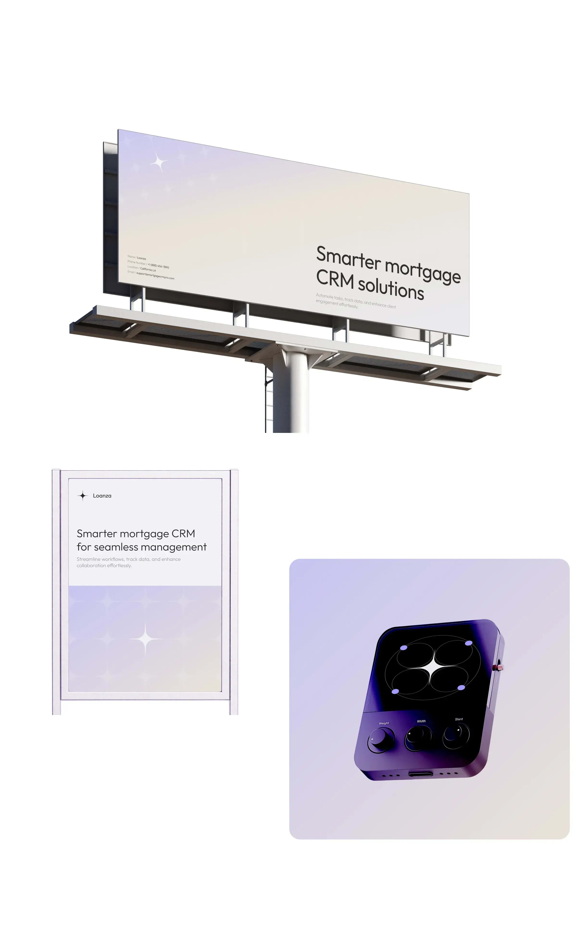 Large digital screen featuring a software interface or branding for manufacturing.