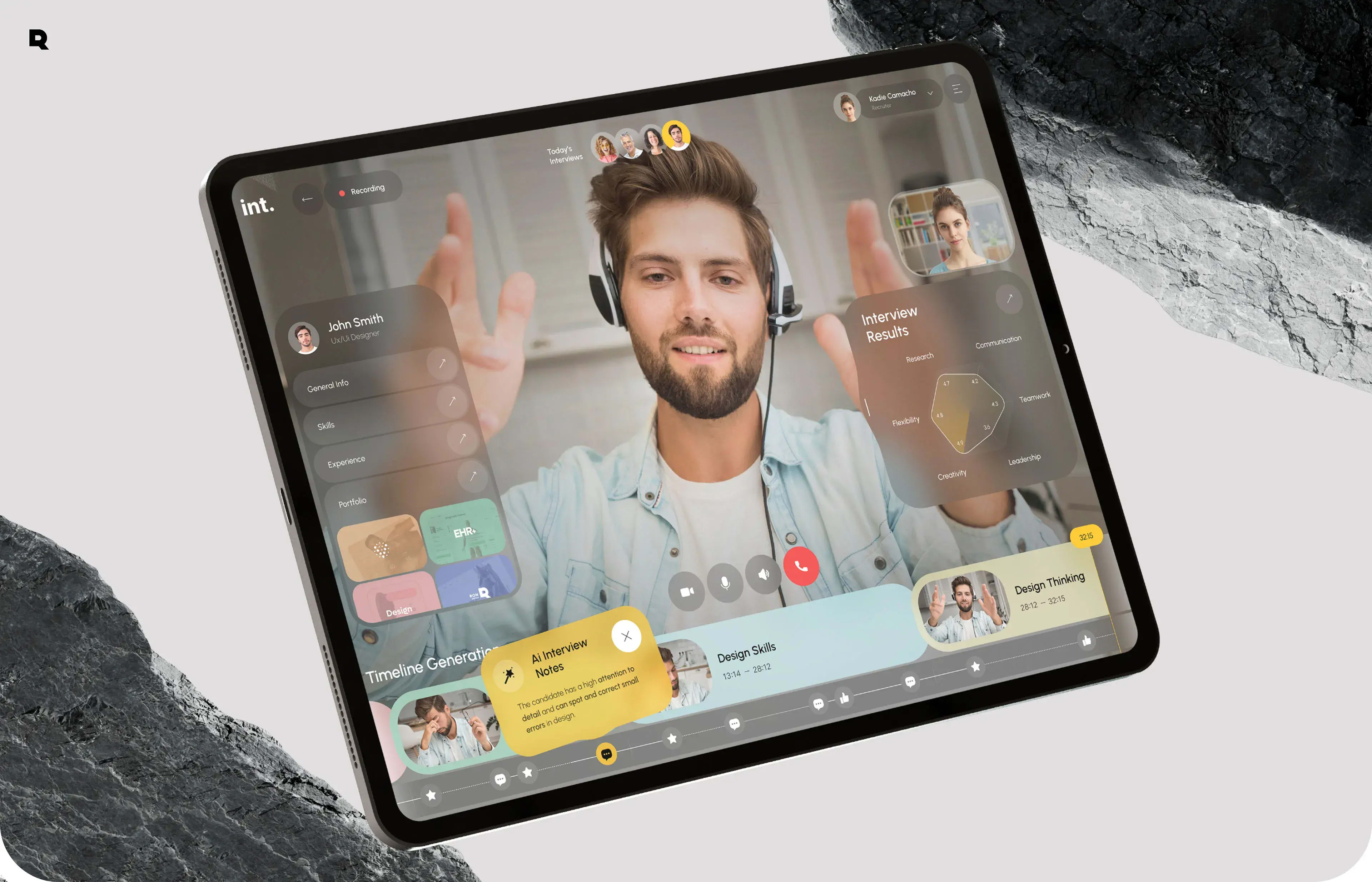 int. - Real-Time Interview AI Platform & UX/UI Design
