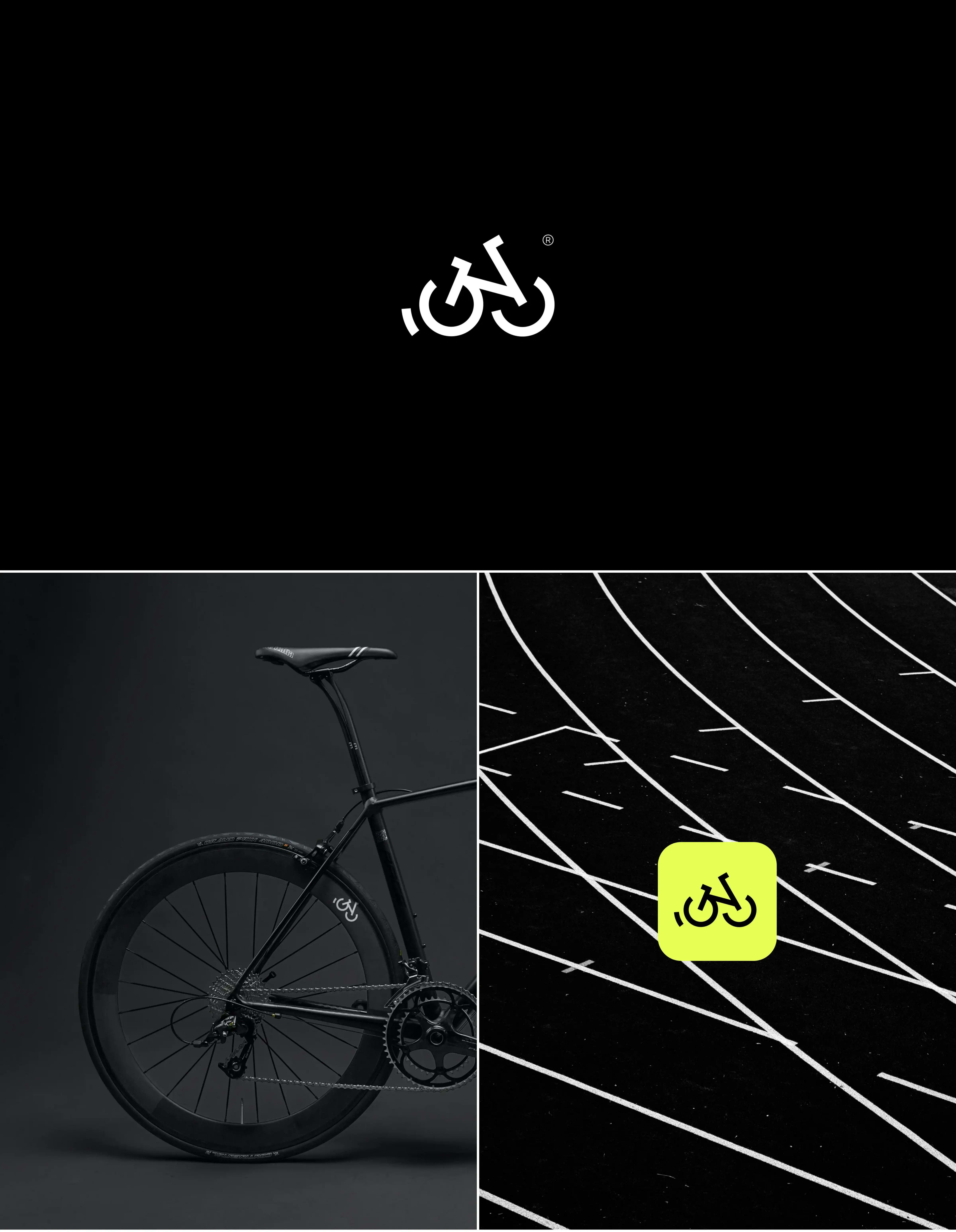 Detail of a modern bicycle frame and tire, representing the cycling theme of the BikeSpot app case study.
