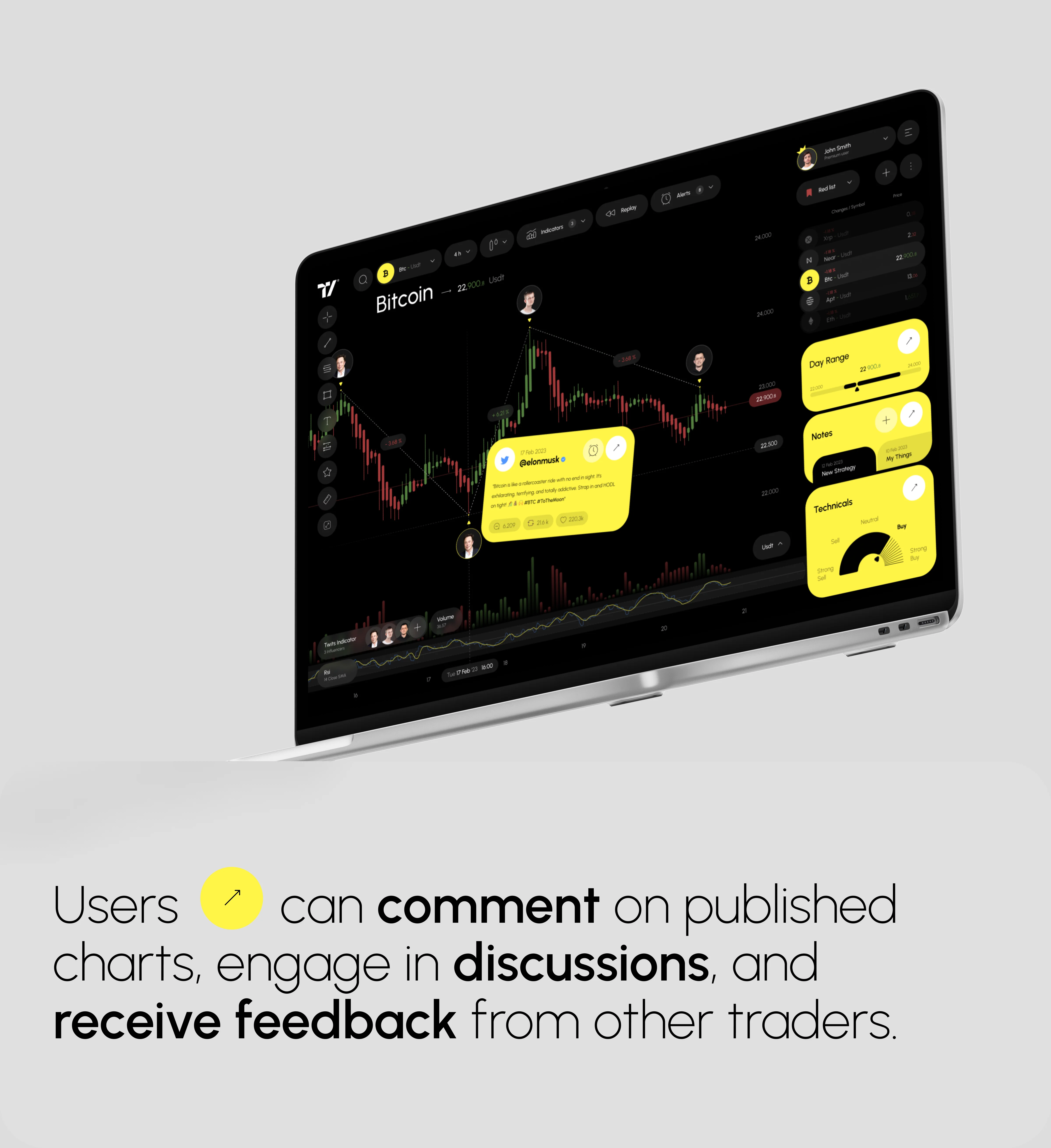 Multiple screens showing metrics and online information, relevant to trading software or a startup platform.
