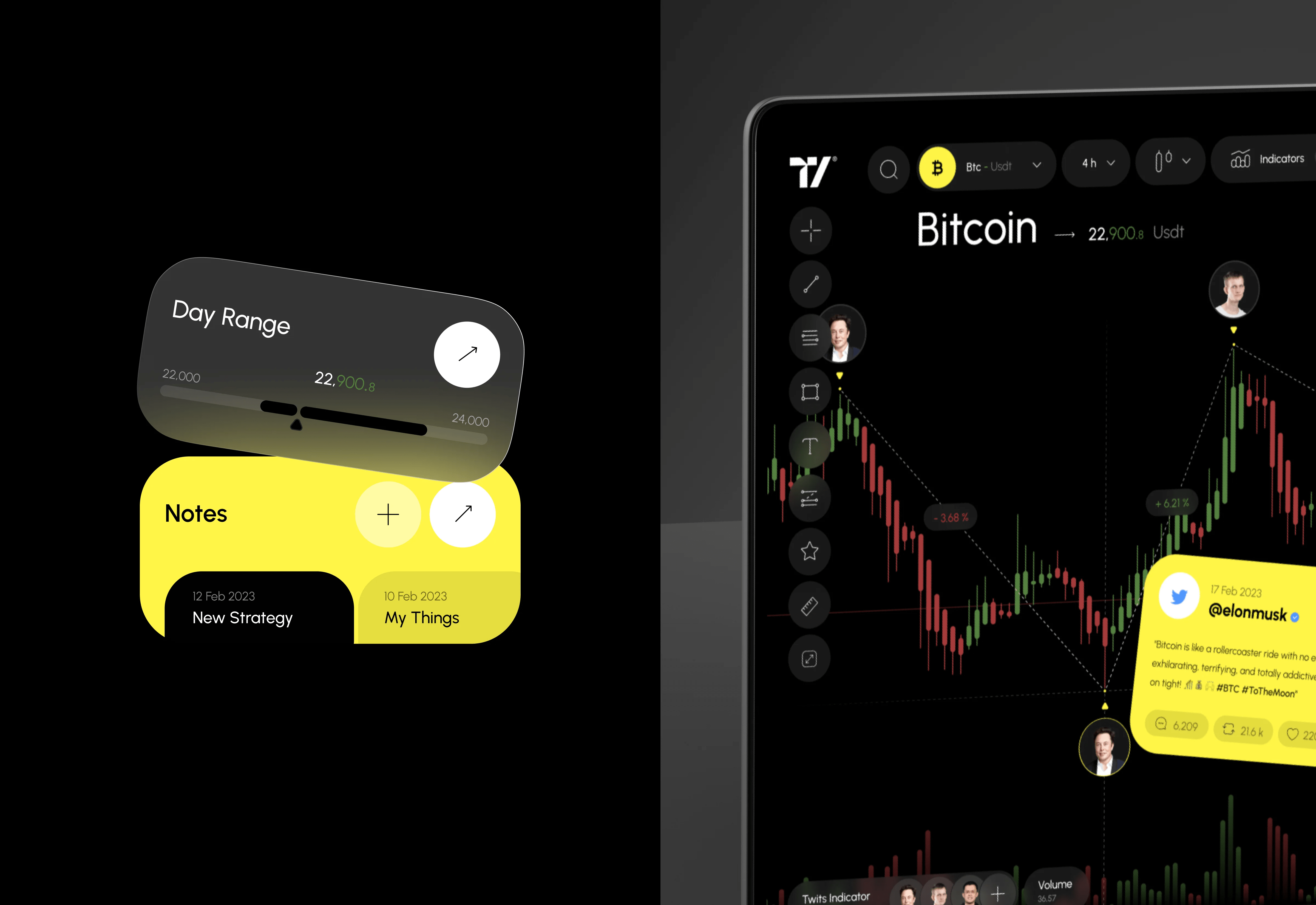 Smartphone displaying a trading platform interface.
