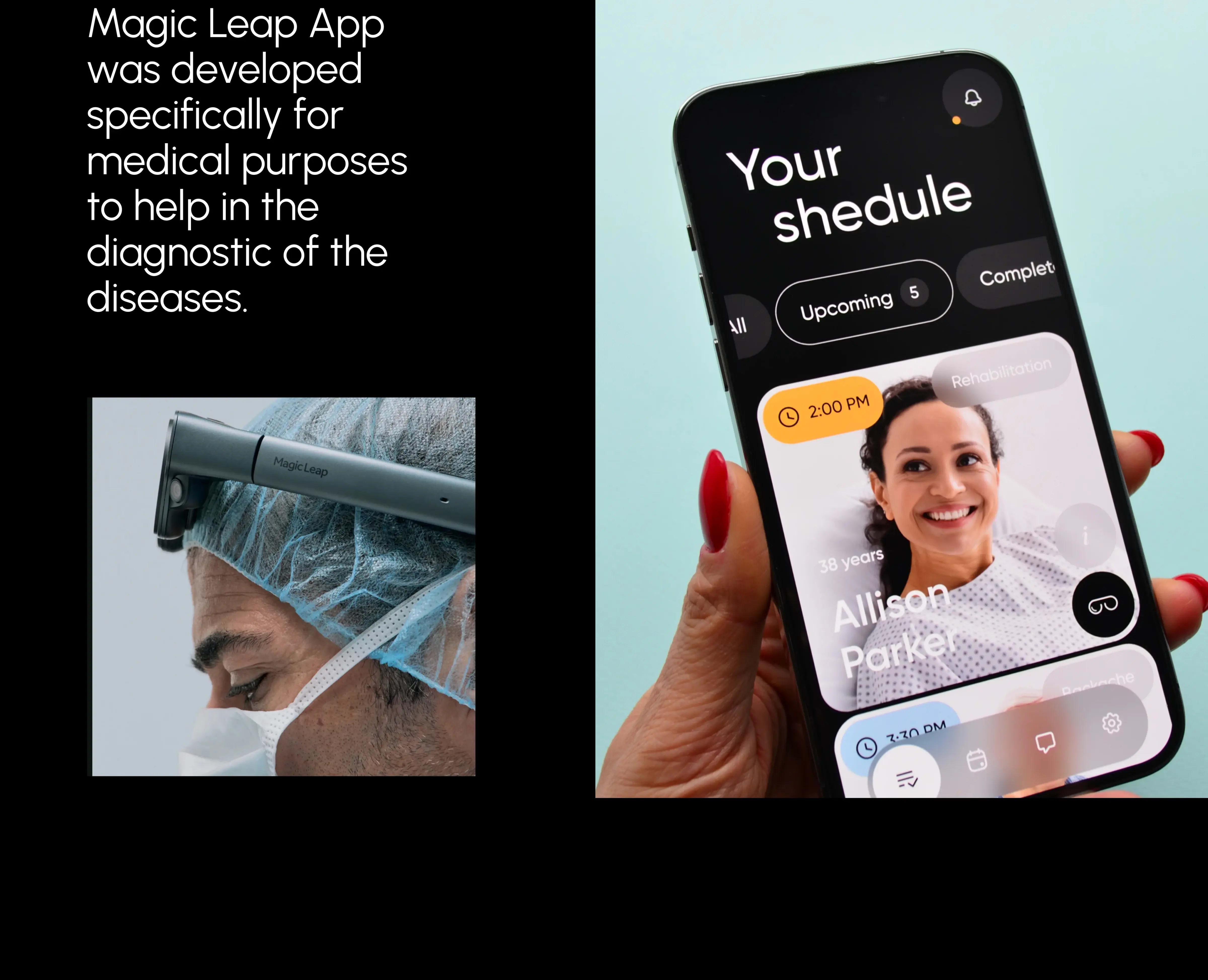 Screenshot of a healthcare mobile app displayed on a smartphone.