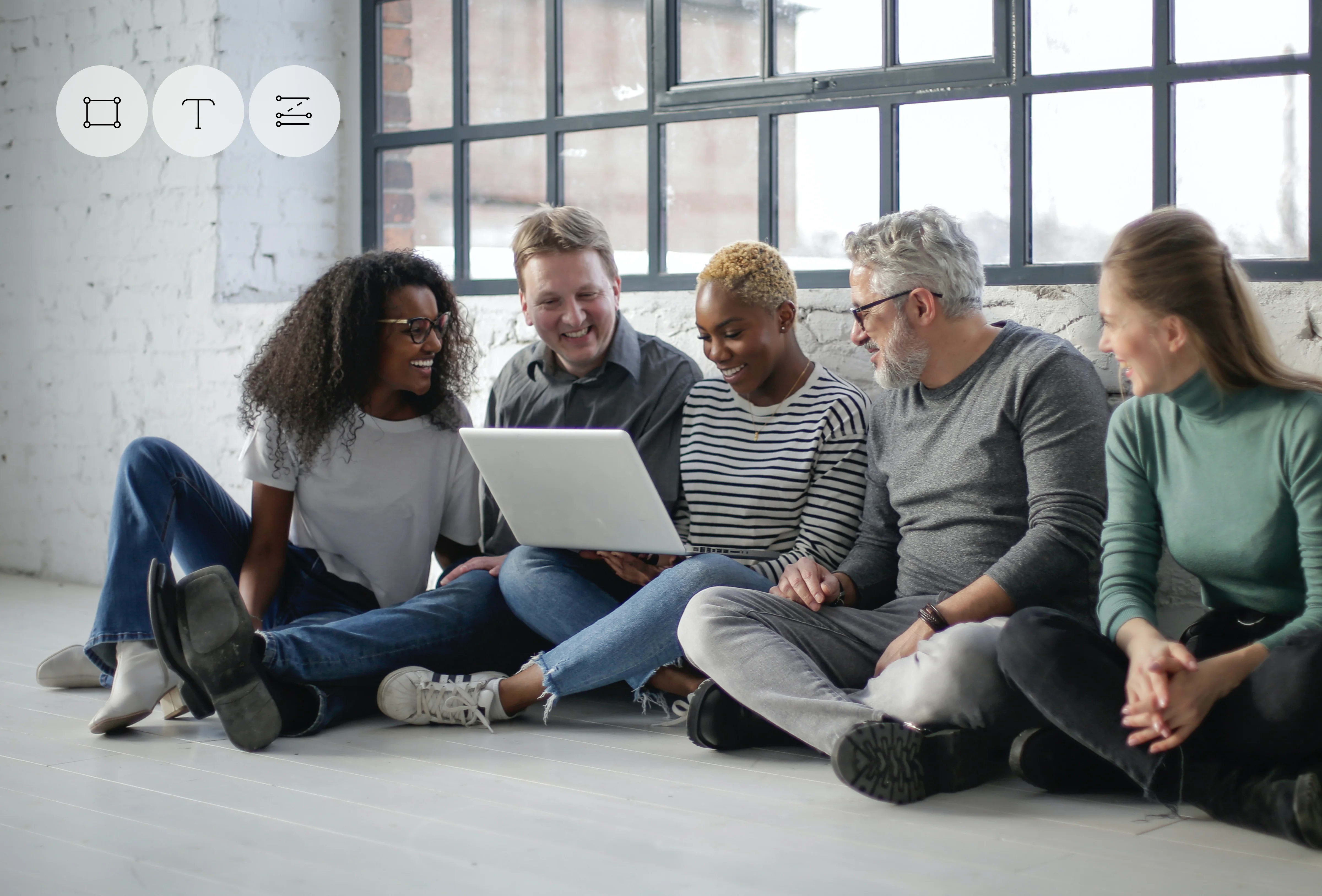 Startup team discussing platform product design.