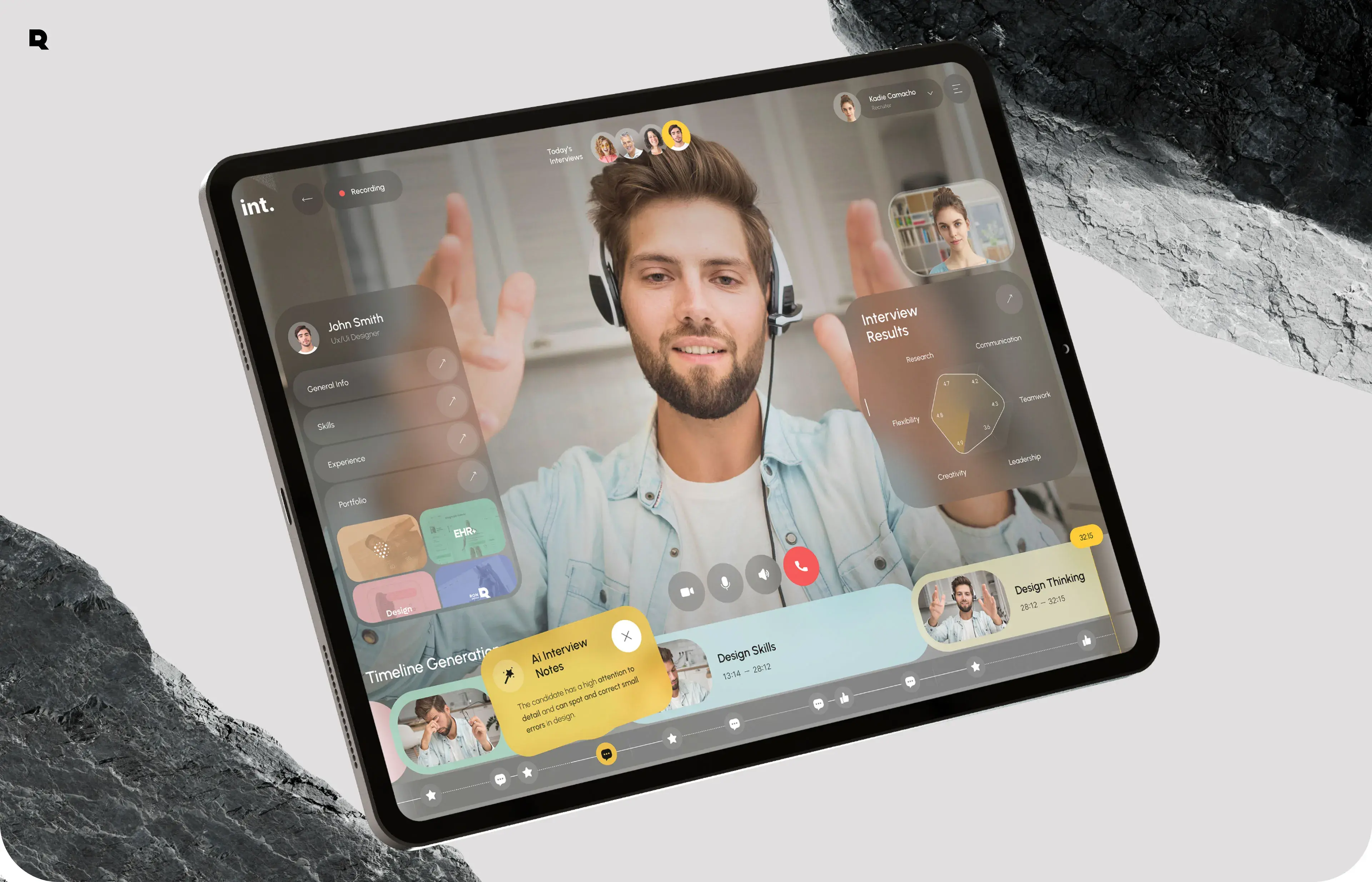 int. - Real-Time Interview AI Platform & UX/UI Design