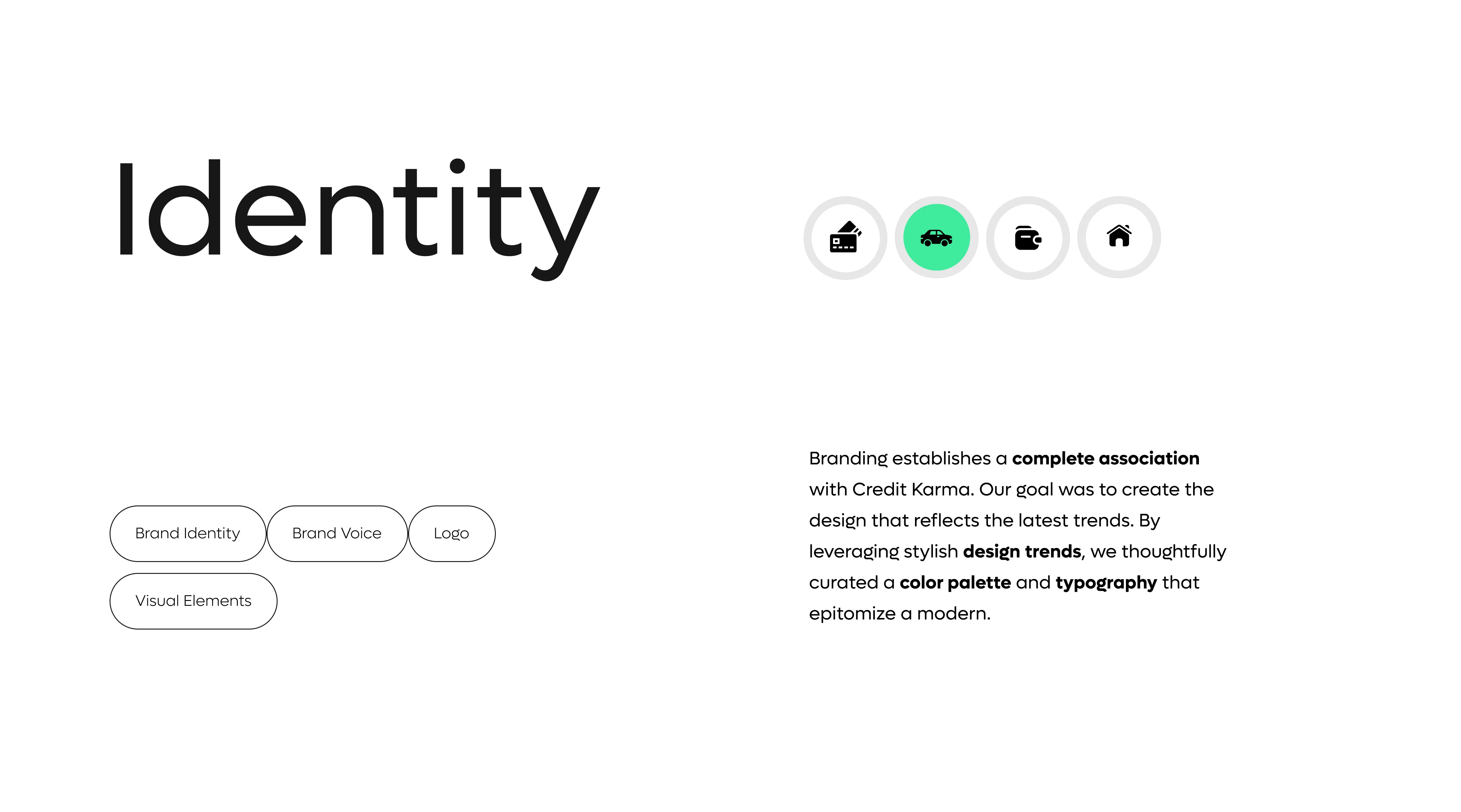 Screenshot of Credit Karma's finance insights platform, displaying parallel data sections with modern typography.