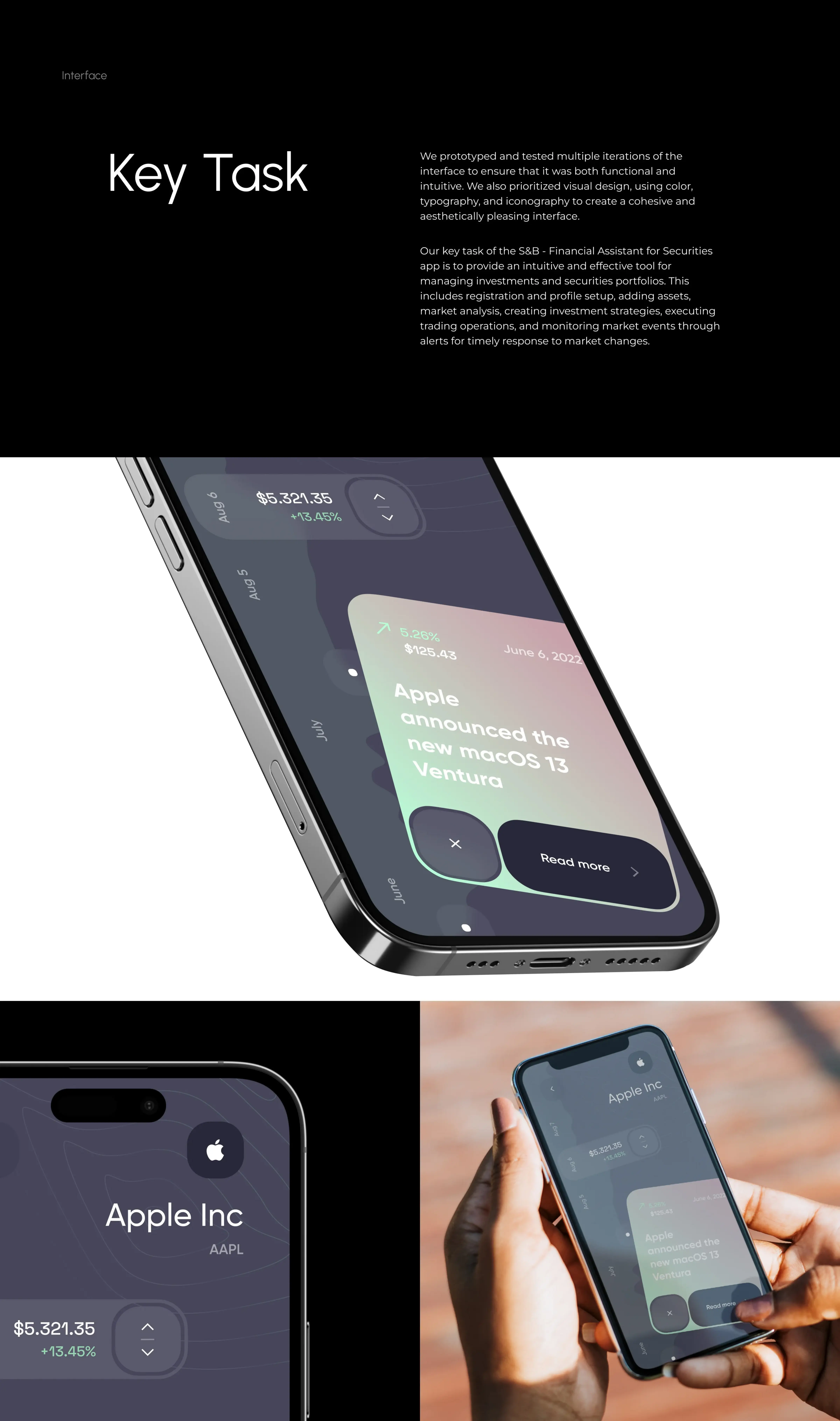 Multiple mobile phones representing the s-b-financial-assistant mobile app.