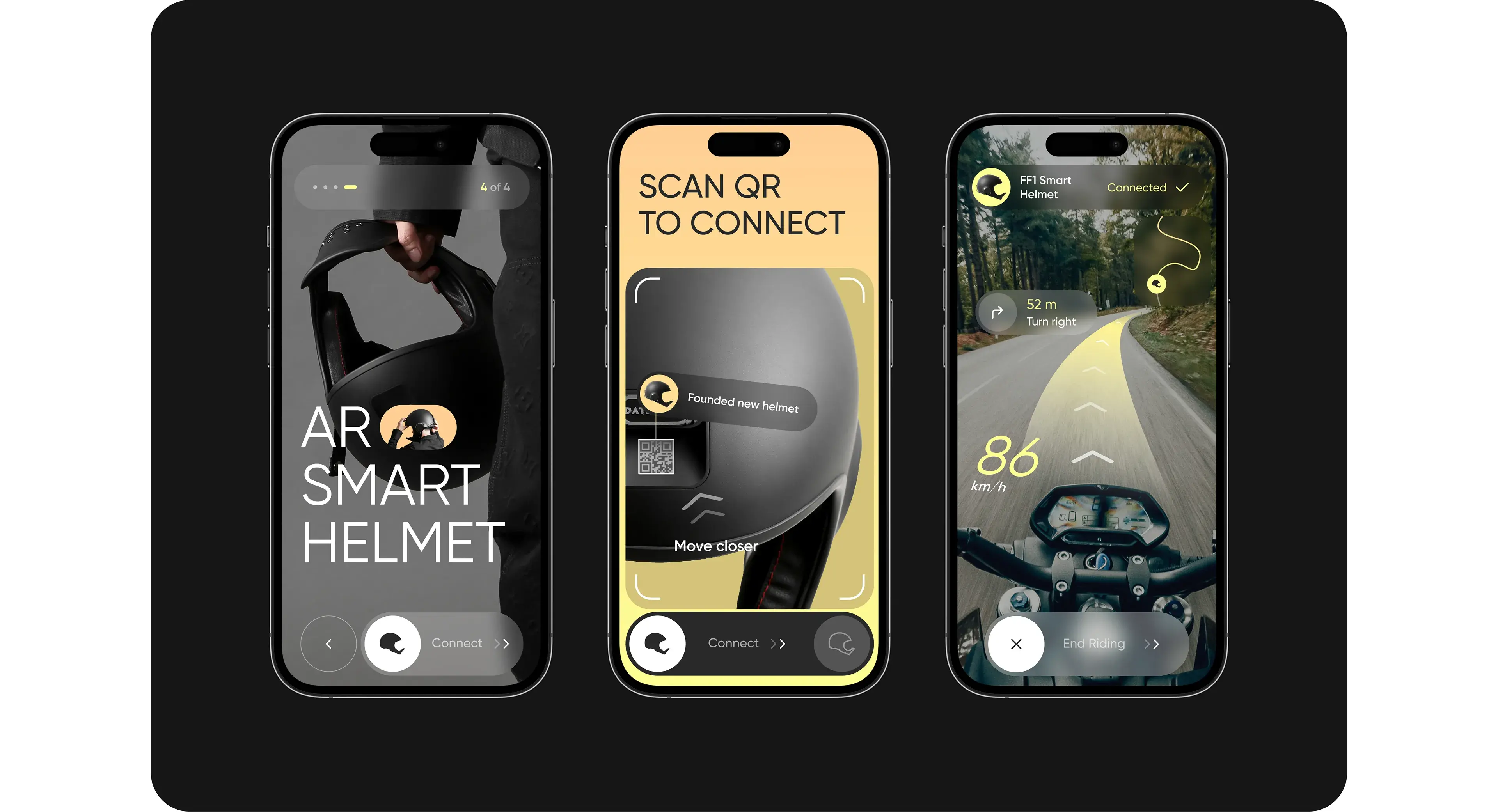 Mobile phone displaying the ridemate startup app interface.
