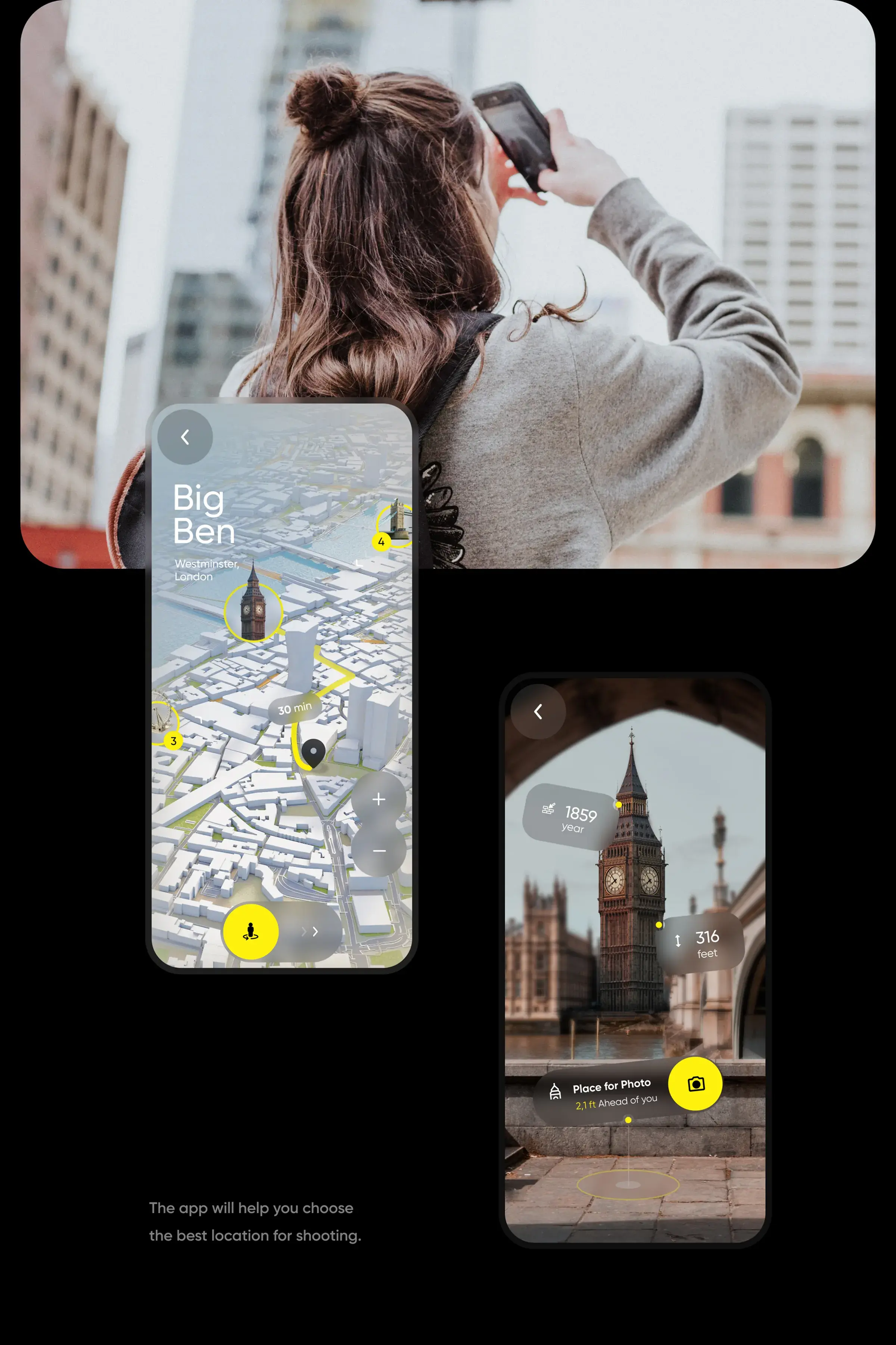 A traveler in a city uses a mobile app, showcasing the convenience of the travel service application.
