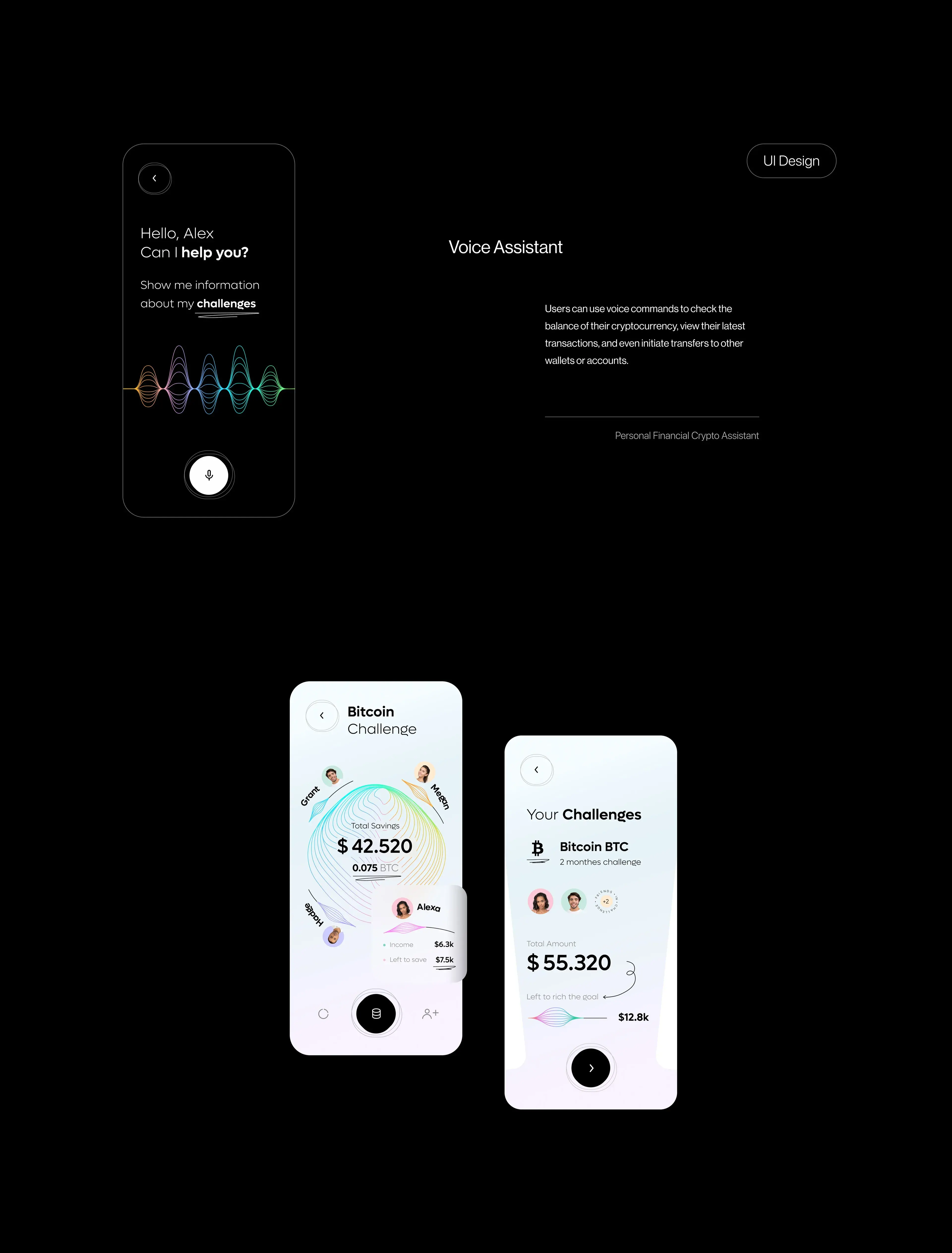 iPhone displaying the finassist personal finance assistant app interface.