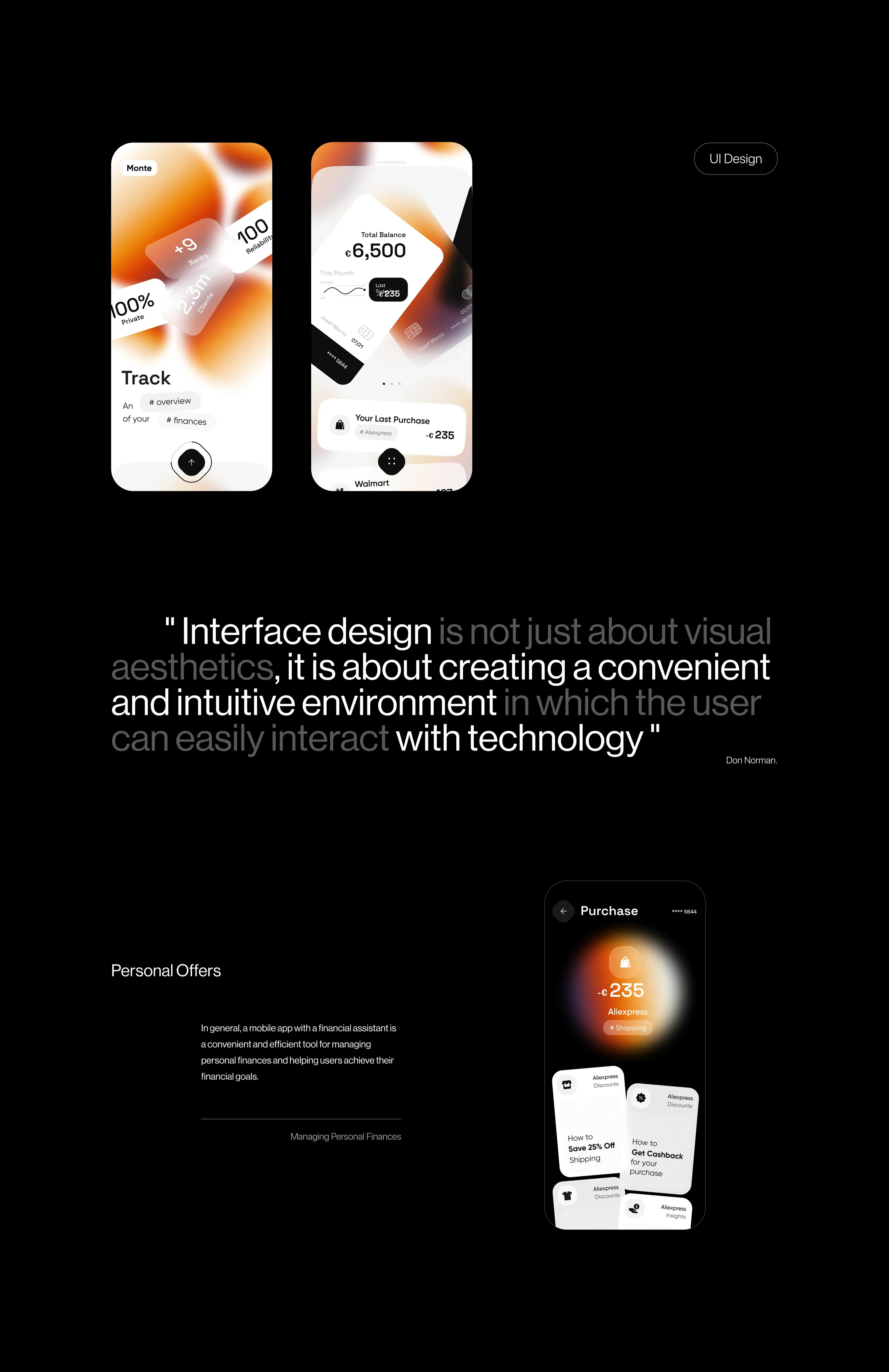 Mobile phone showing the finassist personal finance app interface.