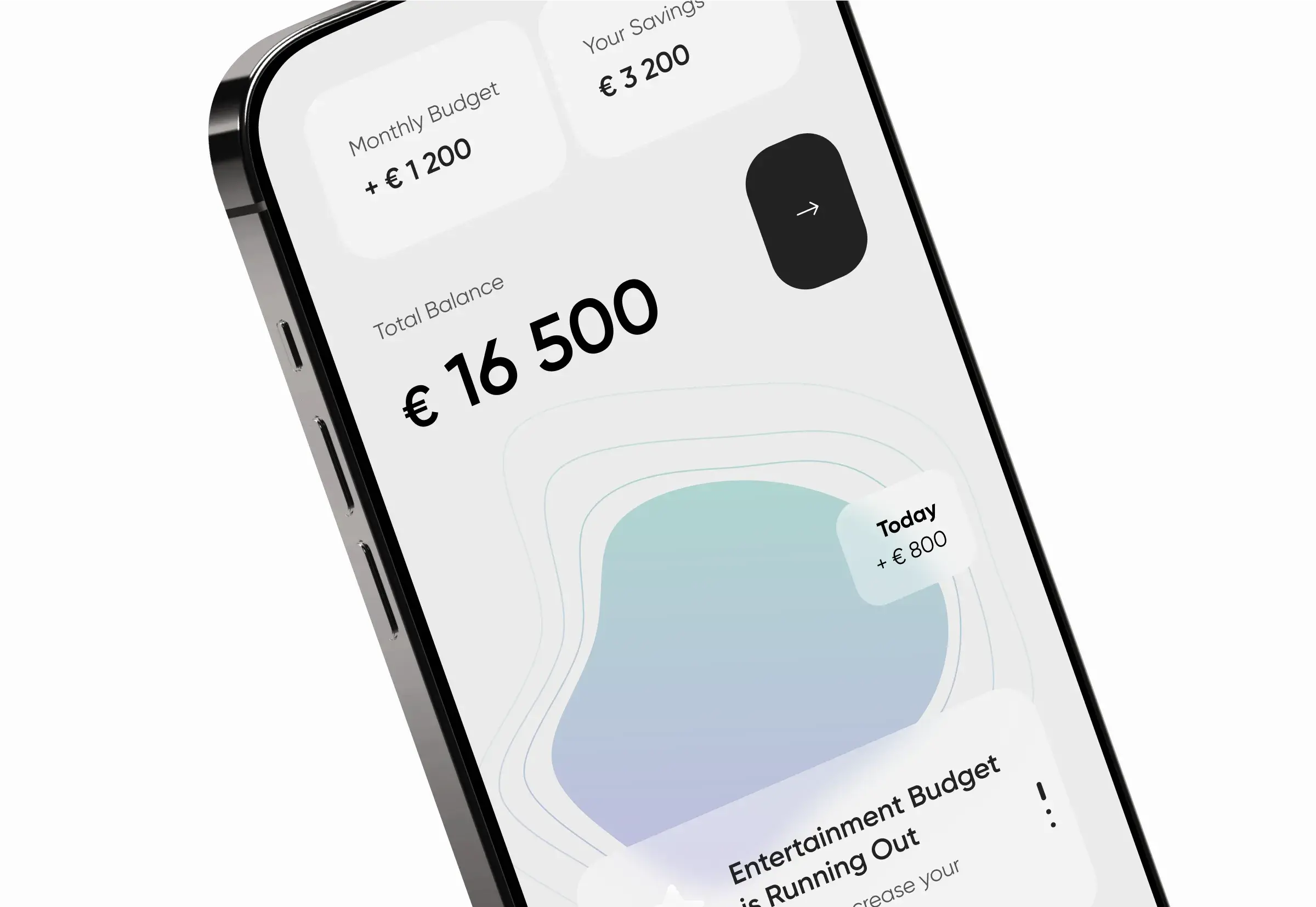 Multiple smartphones displaying the Finassist personal finance assistant app.