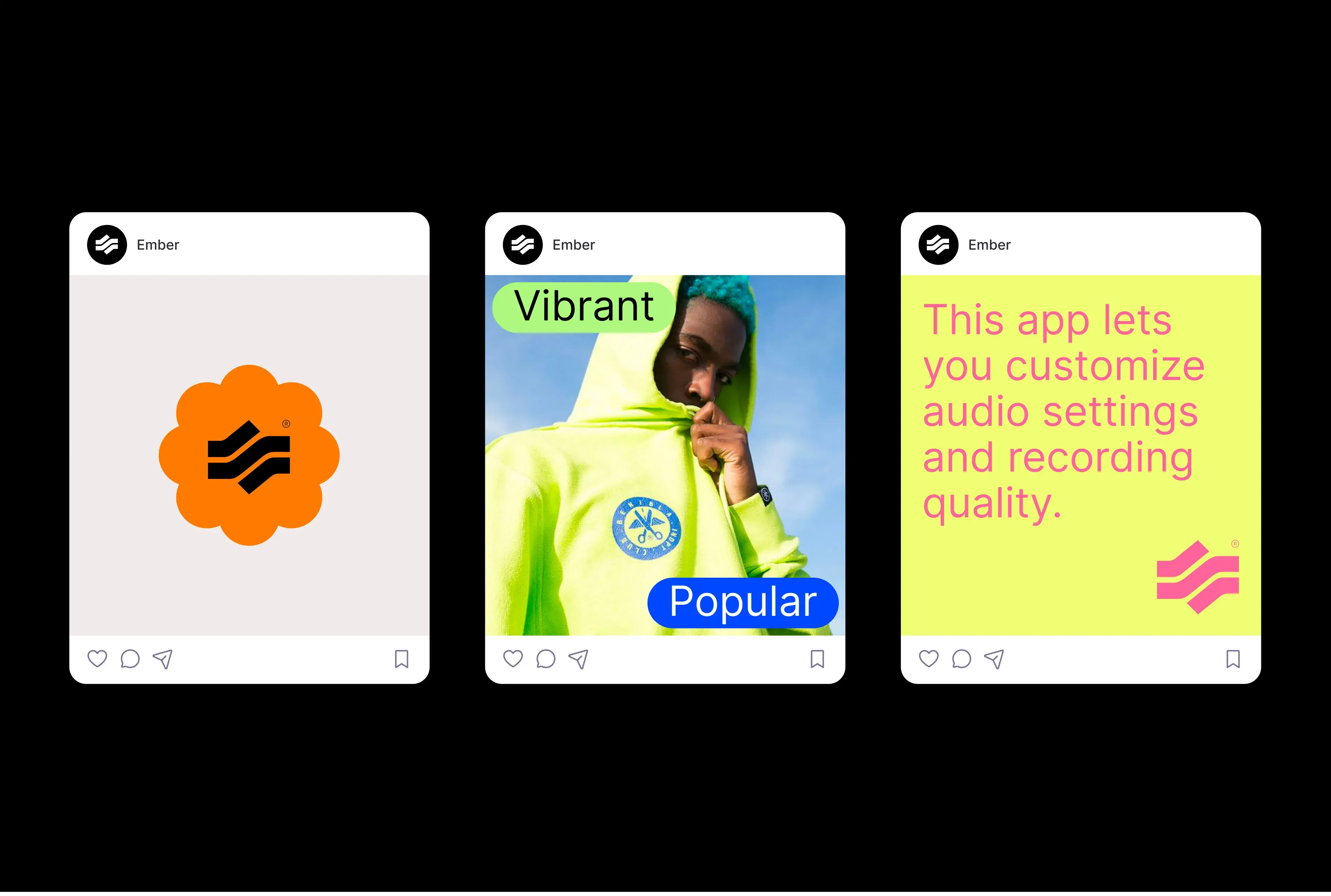 Screenshot of the Ember mobile camera control app showing audio and recording settings.