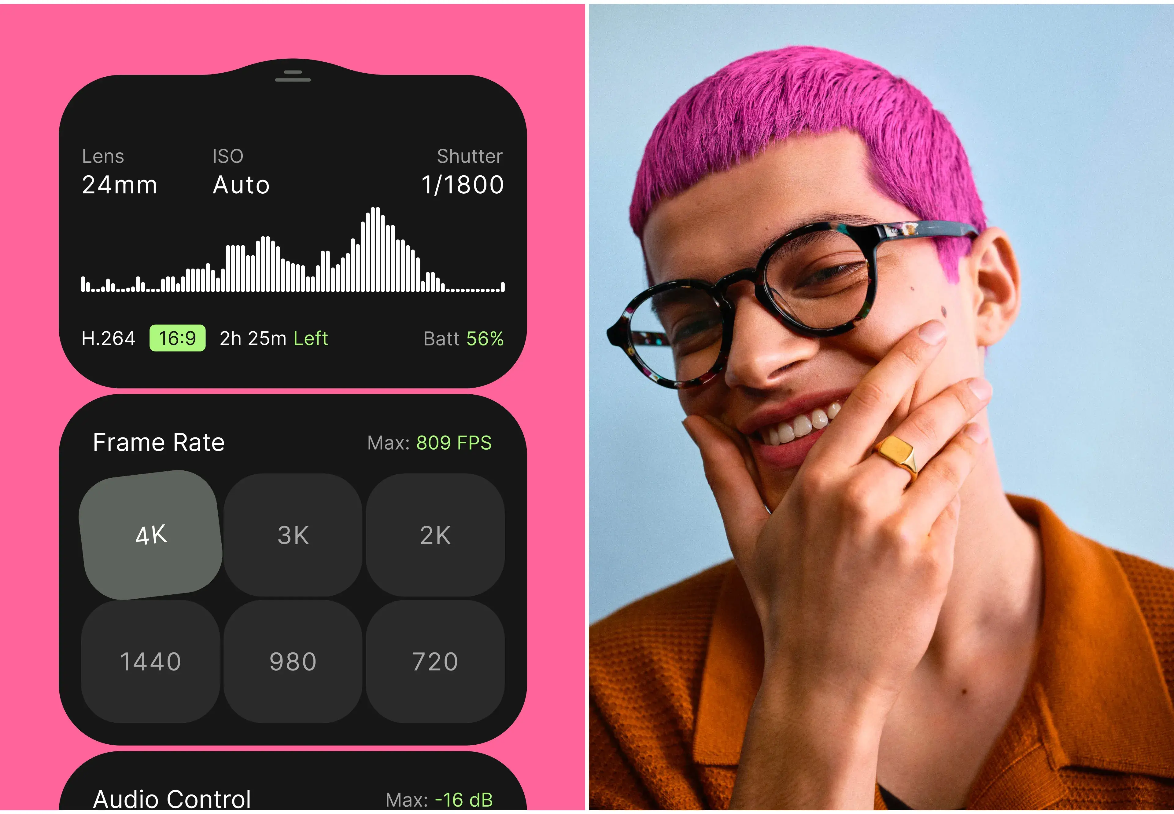 Person looking at a mobile device display, potentially using an app for Ace & Tate glasses or photography.