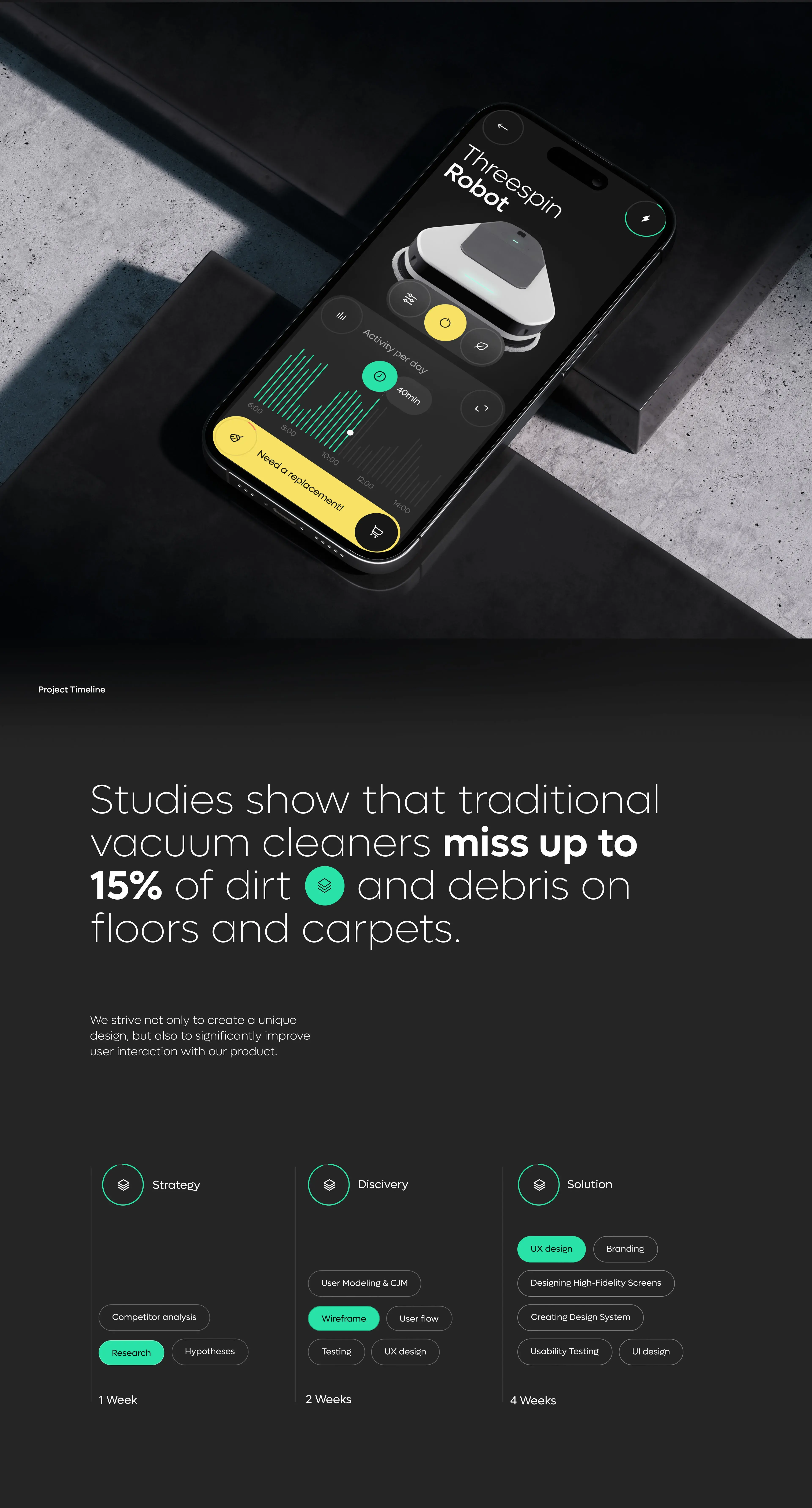 Smartphone representing a mobile app design case study.