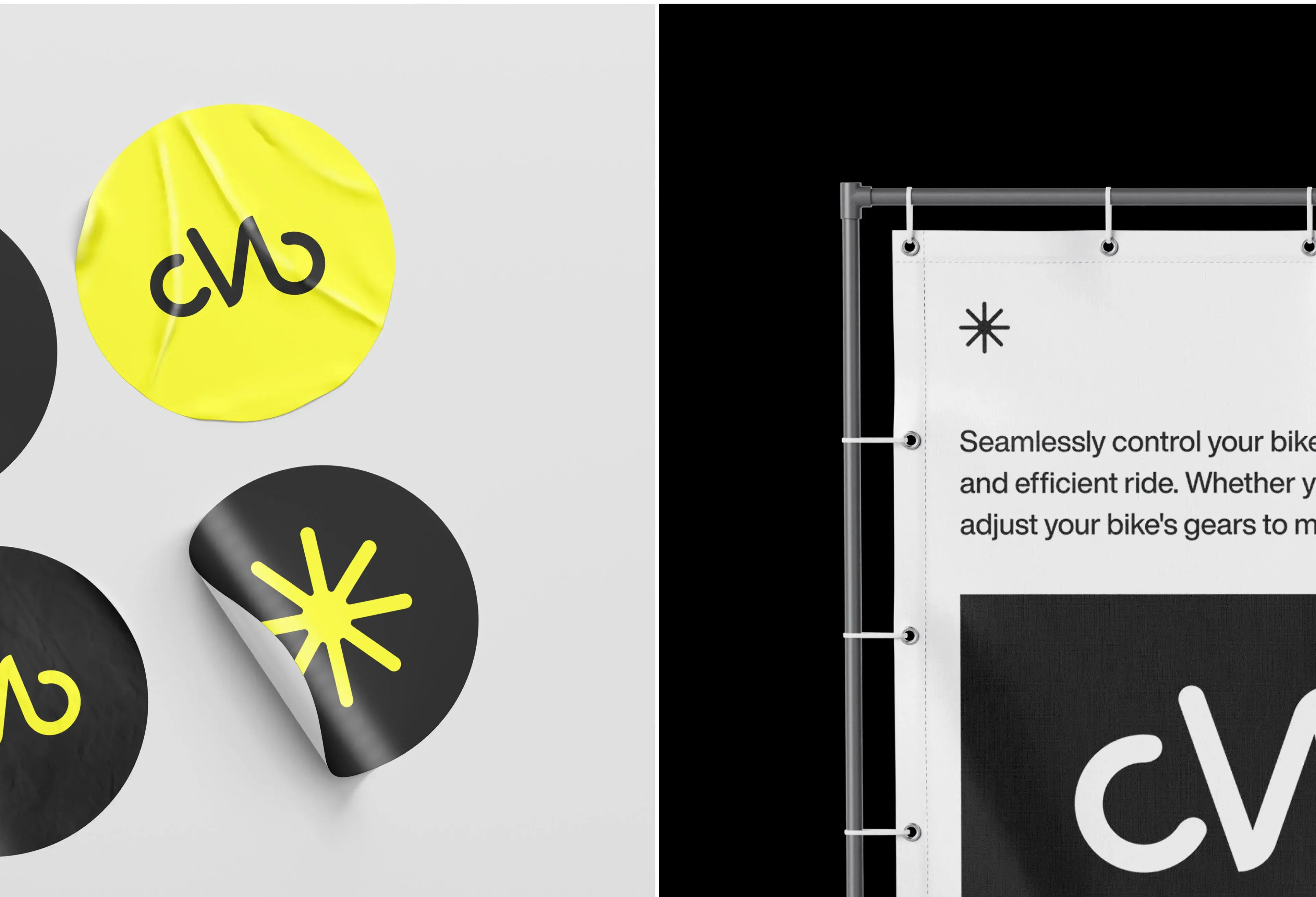 VanMoof mobile app graphic illustrating seamless bike control.