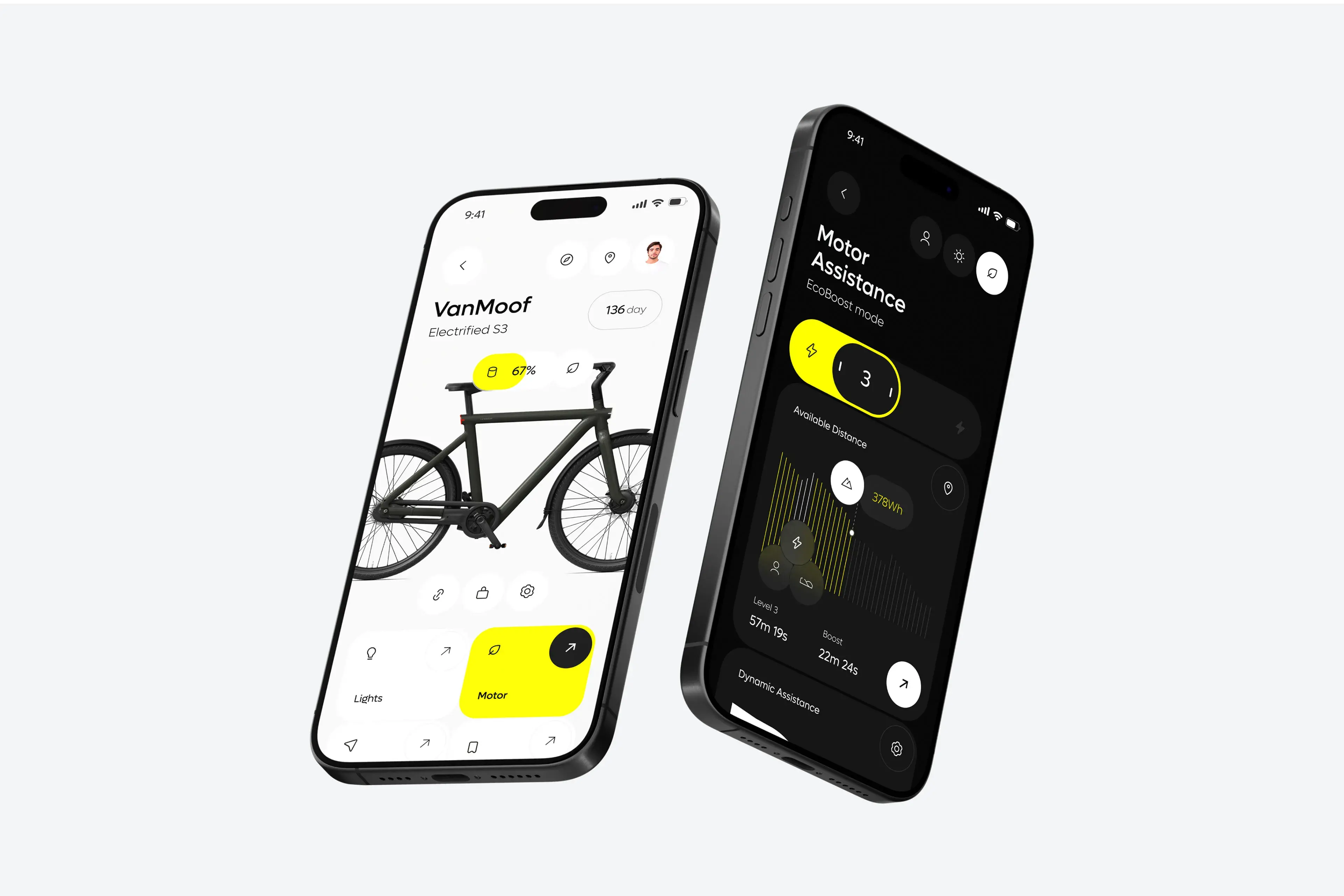 Screenshot of the VanMoof mobile app interface on an iPhone.
