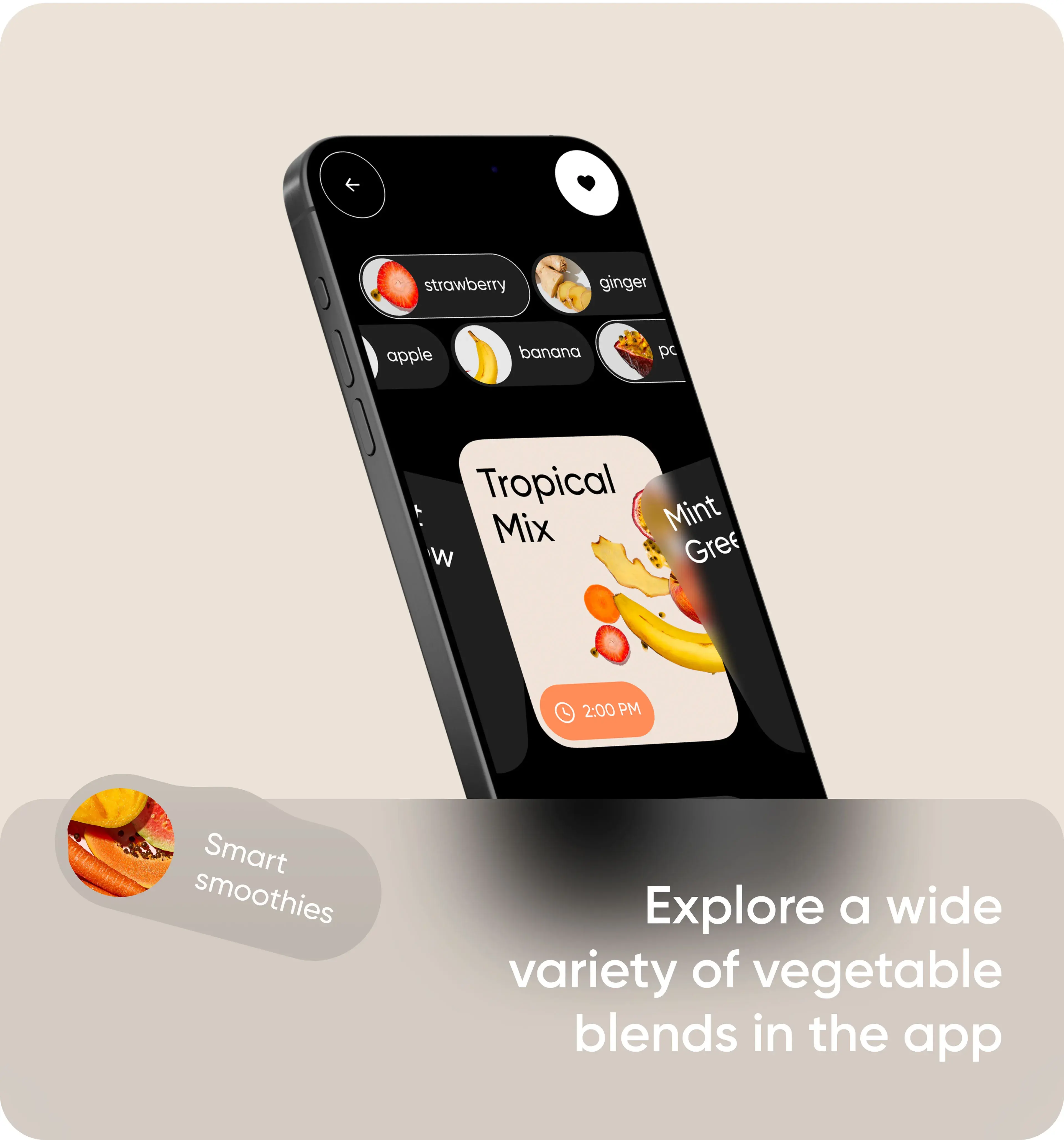Smartphone screenshot of the Kenko mobile app UI, displaying menu items and navigation.