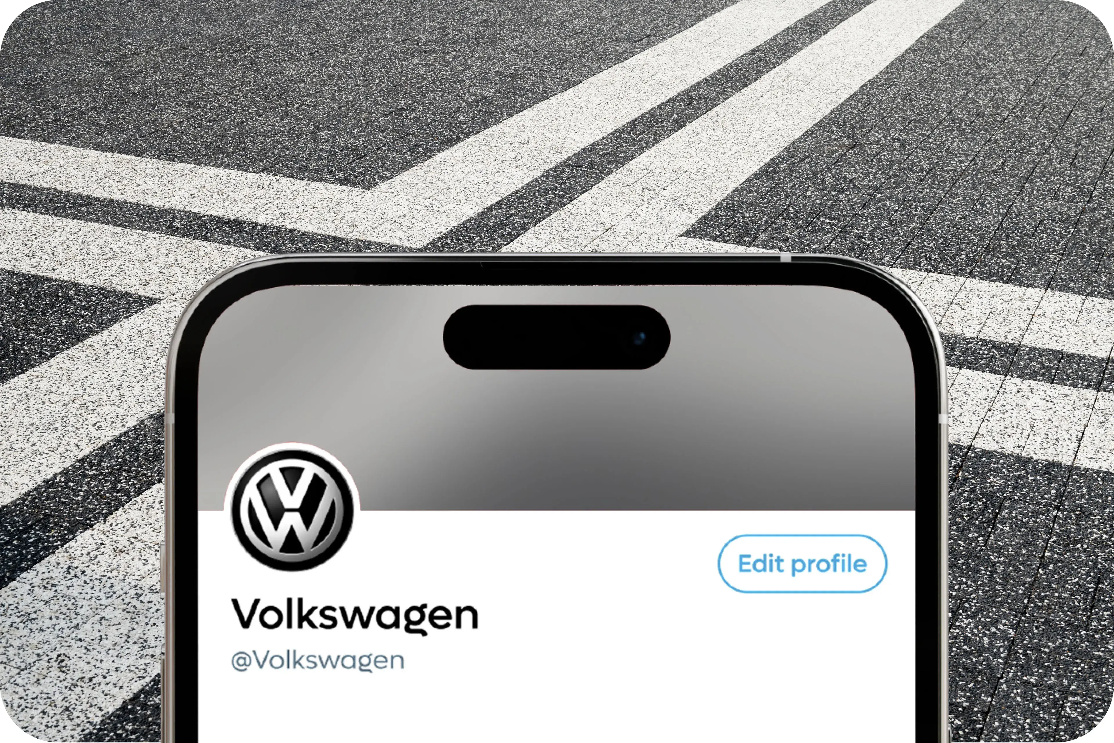 Screenshot showing the Volkswagen logo and @Volkswagen profile name.