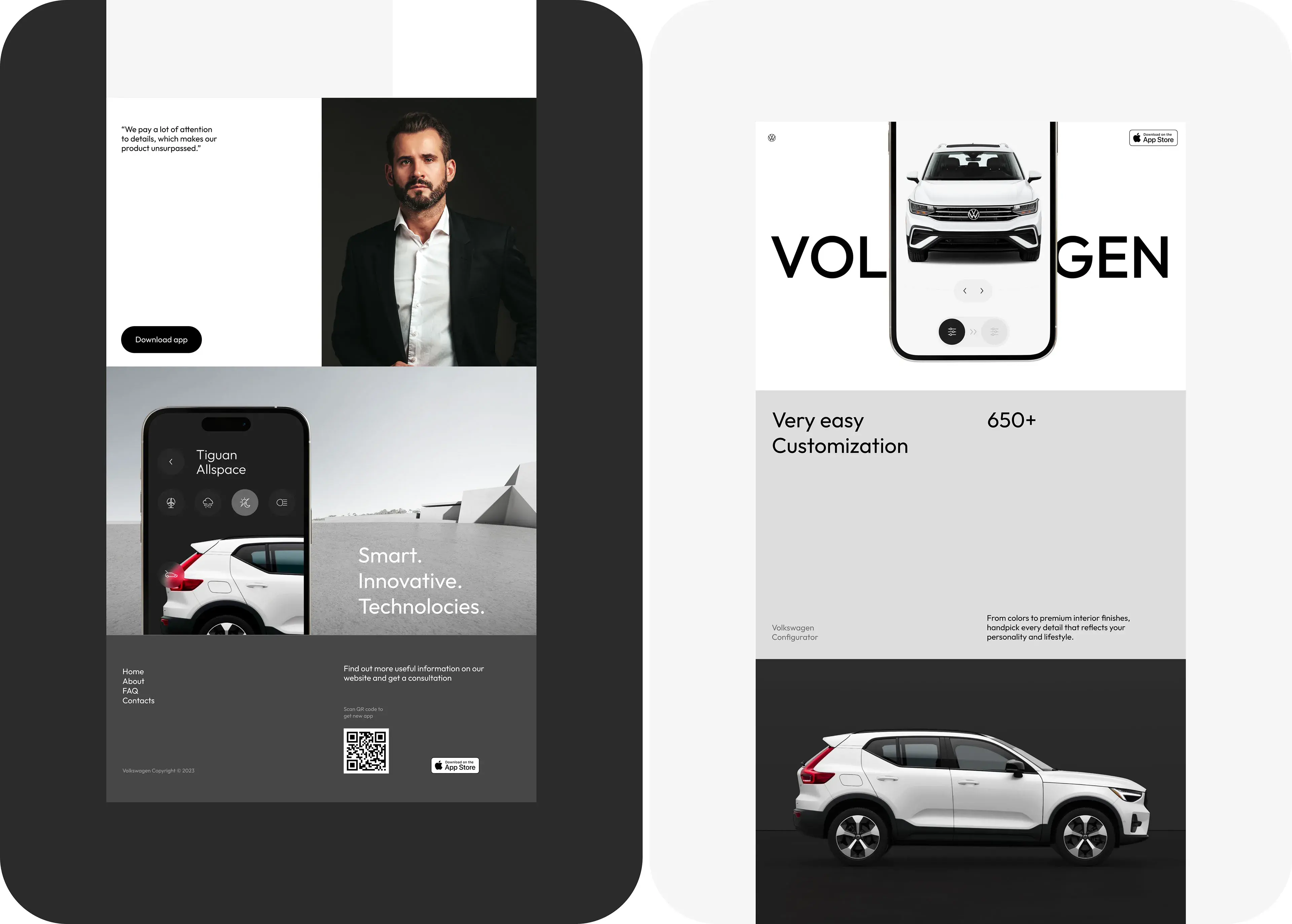 Compact SUV example (like a Nissan Juke) for a vehicle branding and configurator web application case study.
