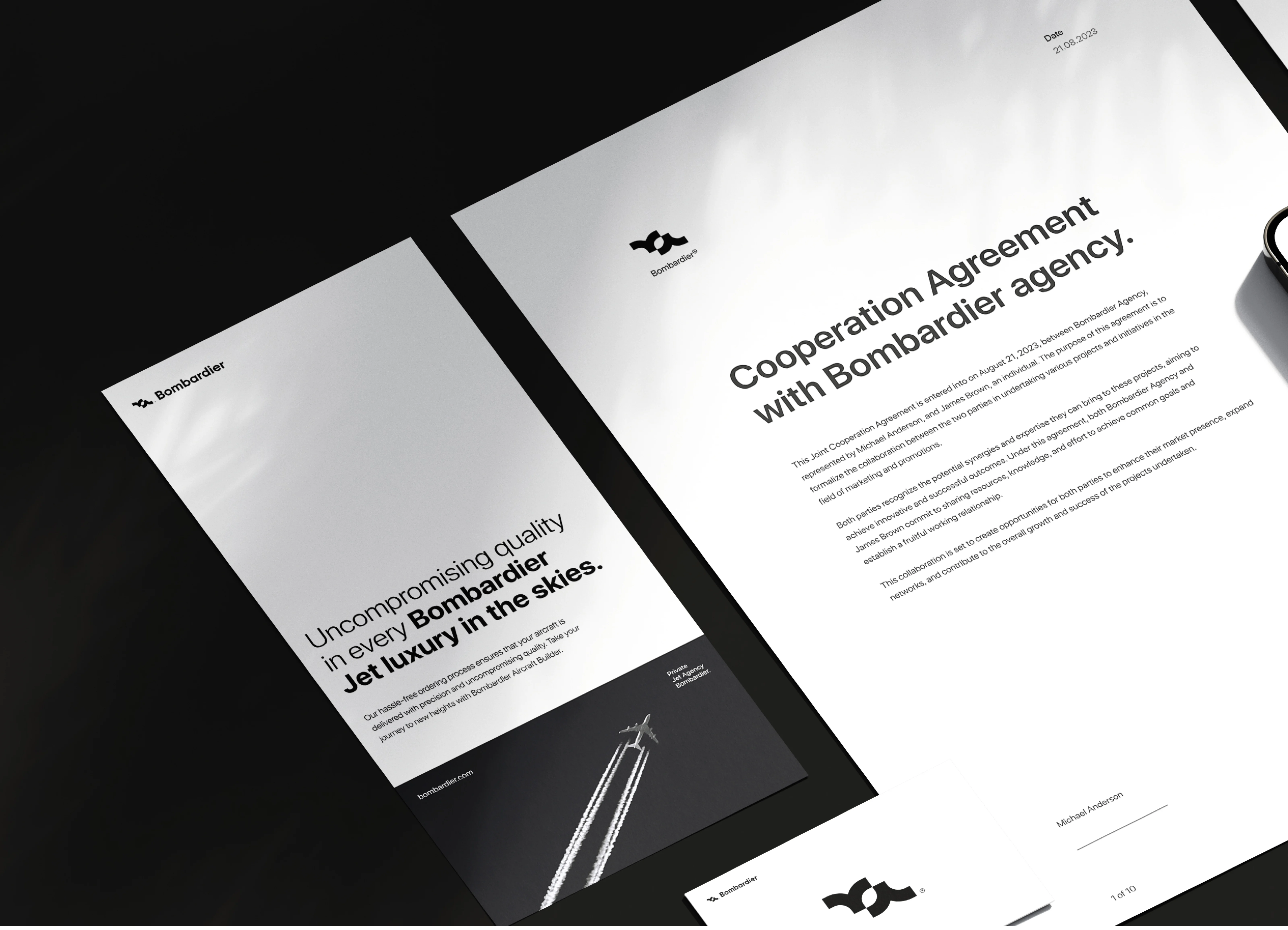 Screenshot of UI/UX design elements for the Bombardier vehicle branding and website trial.