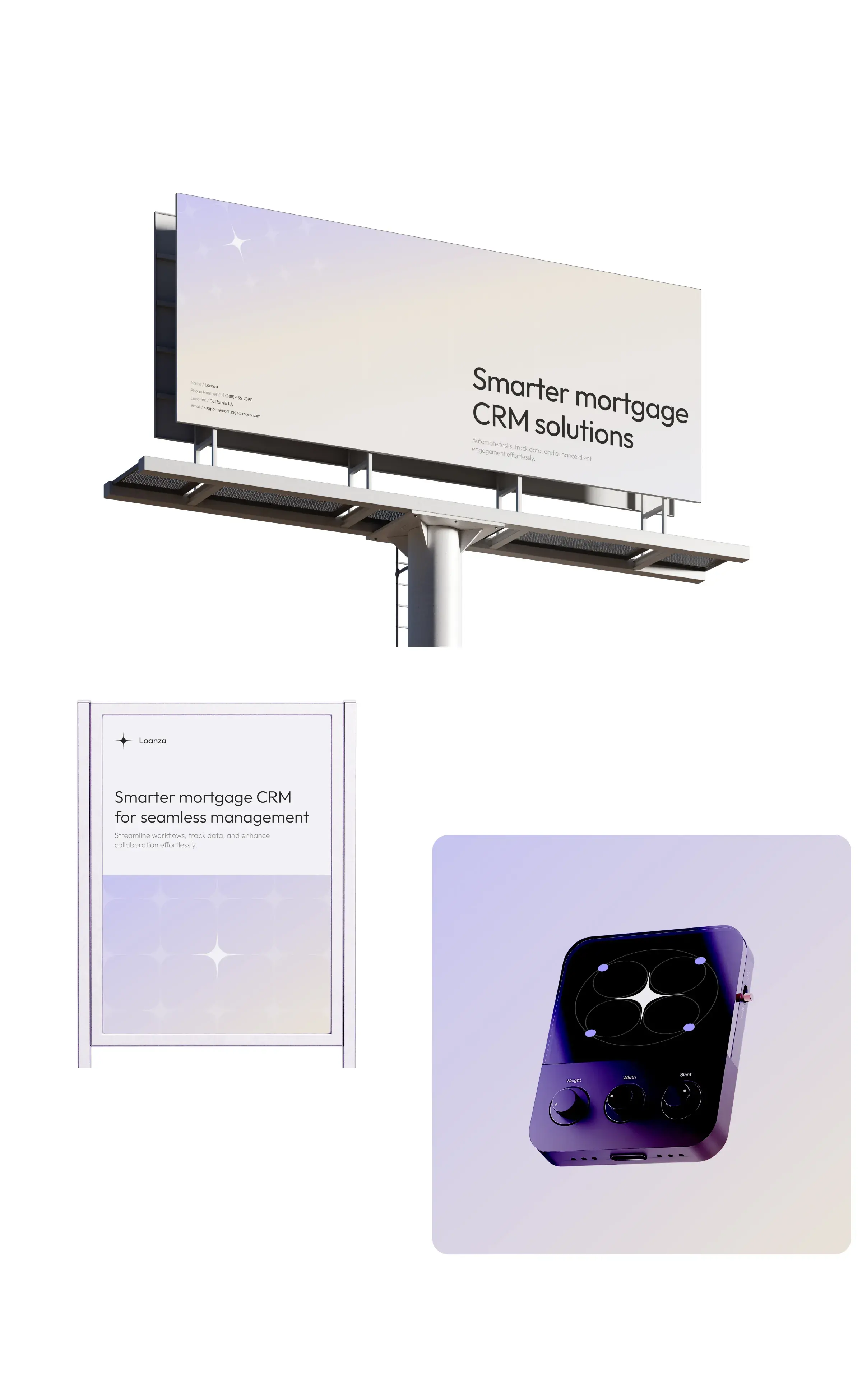 Large digital screen featuring a software interface or branding for manufacturing.