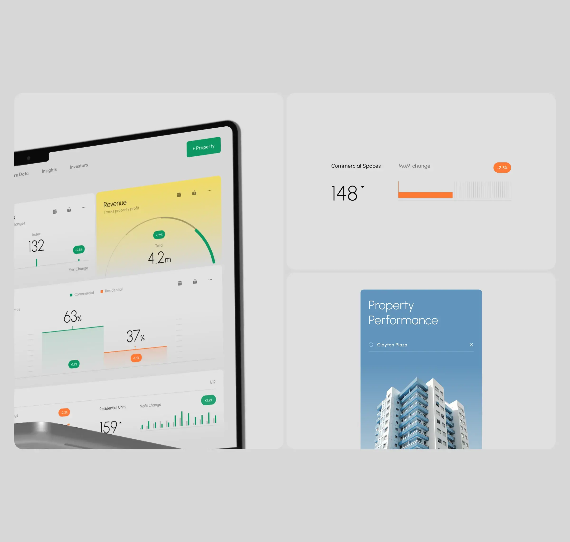 Screenshot of a diagram with a meter showing performance metrics for the Nova House real estate app.