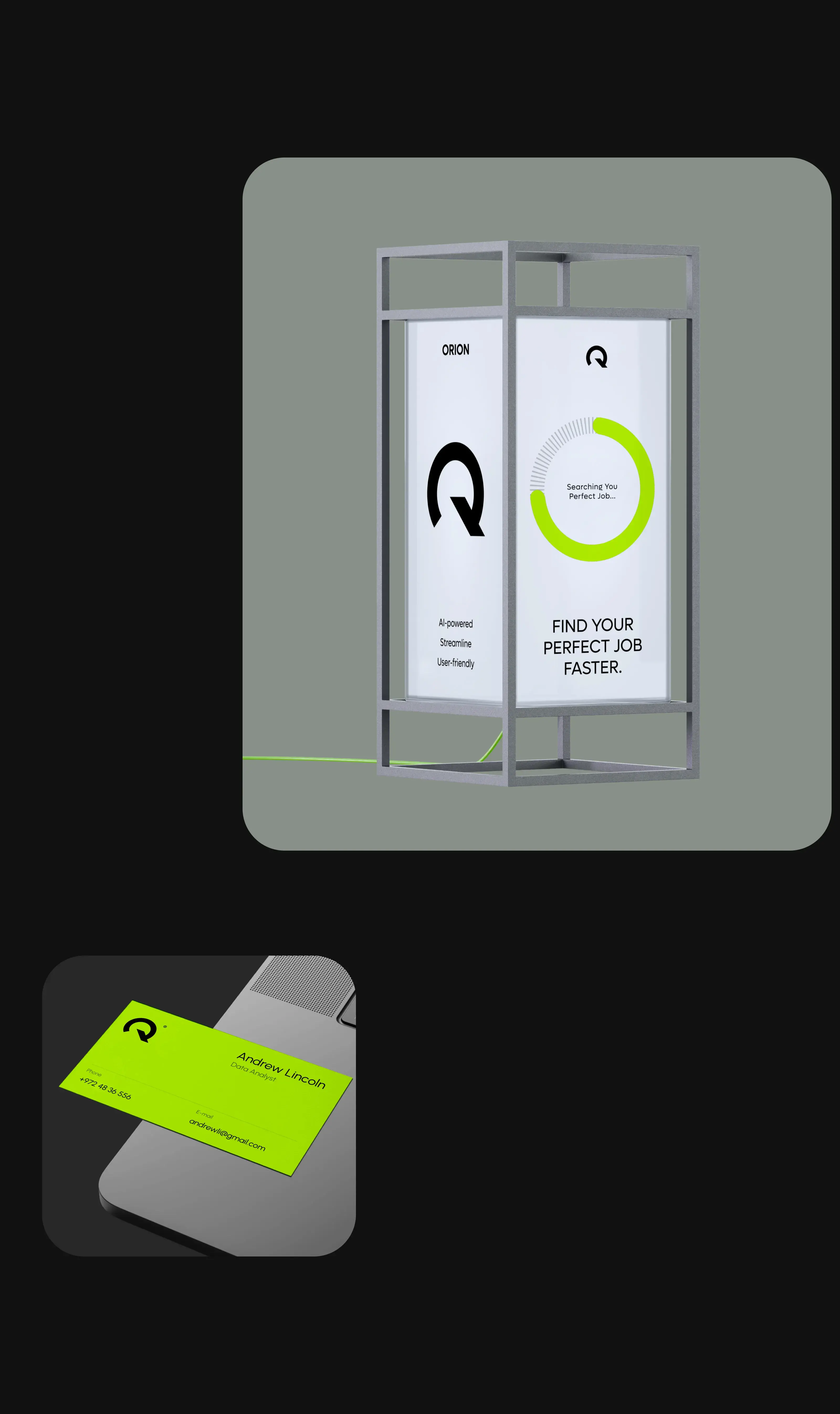 Symbolic graphic representing the Orion Job SaaS UI/UX design.