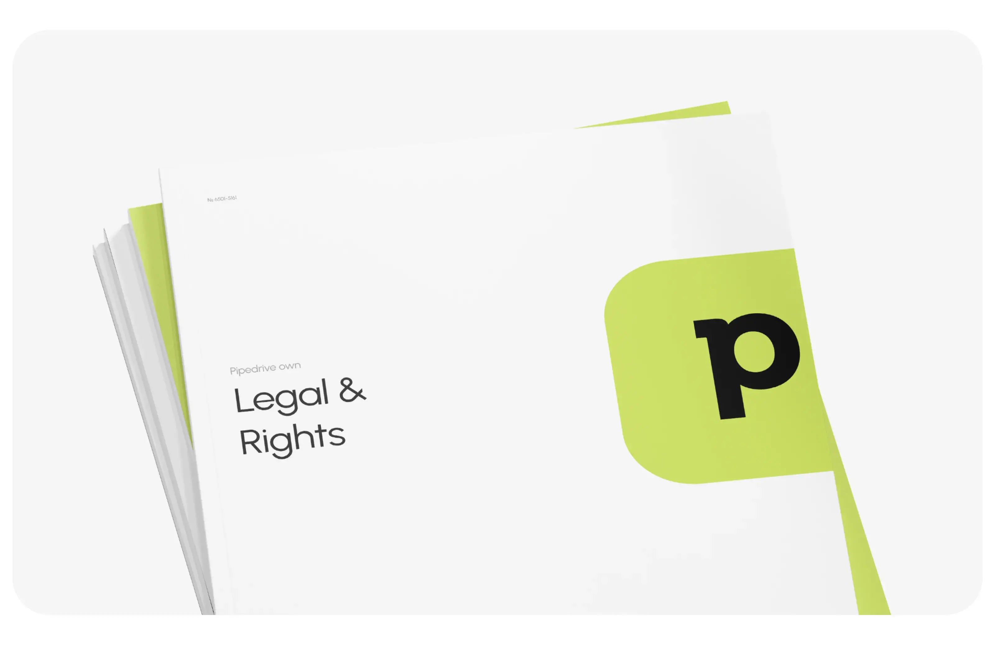 Screenshot of Pipedrive CRM interface, showing elements related to legal or rights within the UI design.