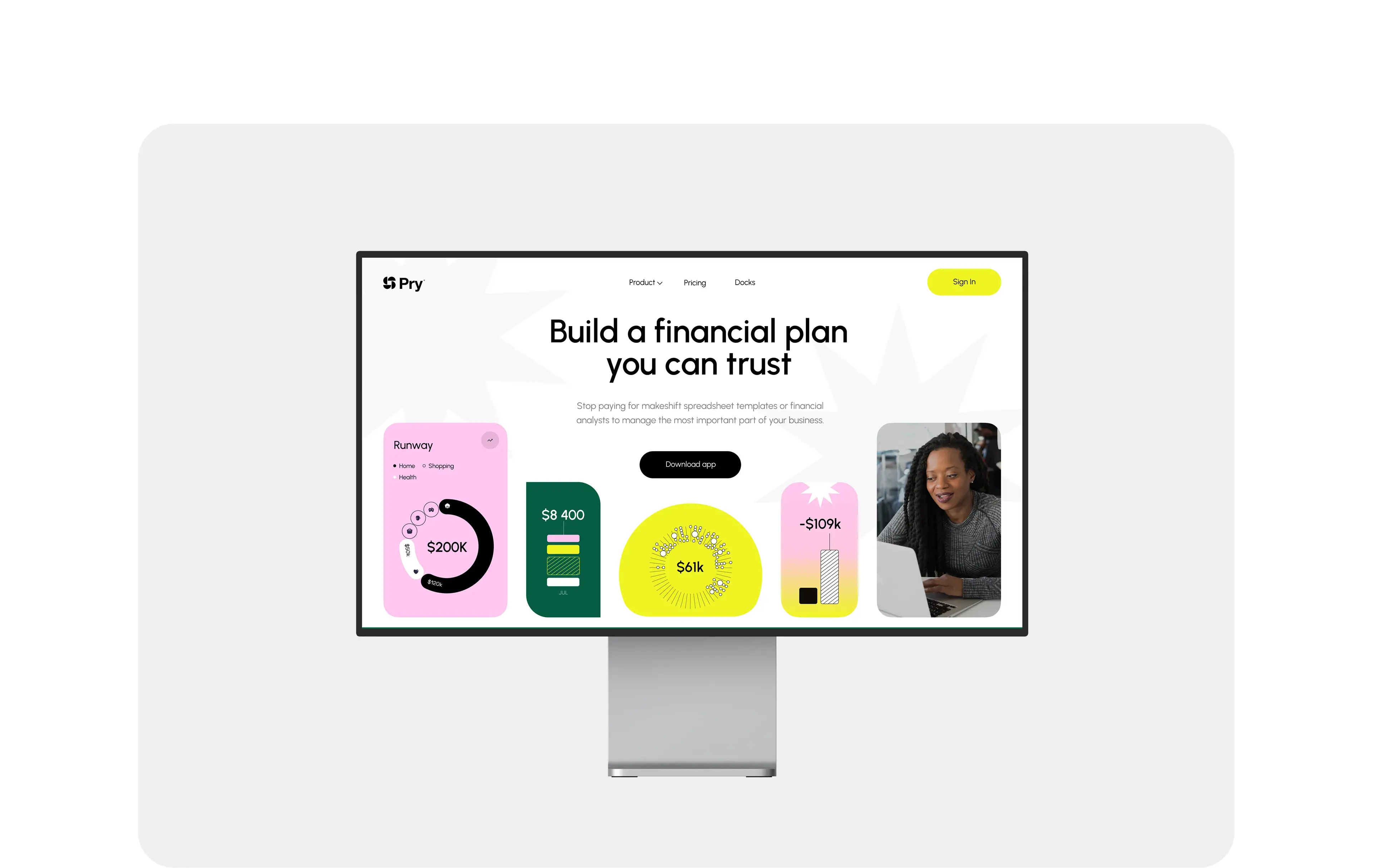 Screenshot of a mobile CRM finance app user interface showing financial data or goals.