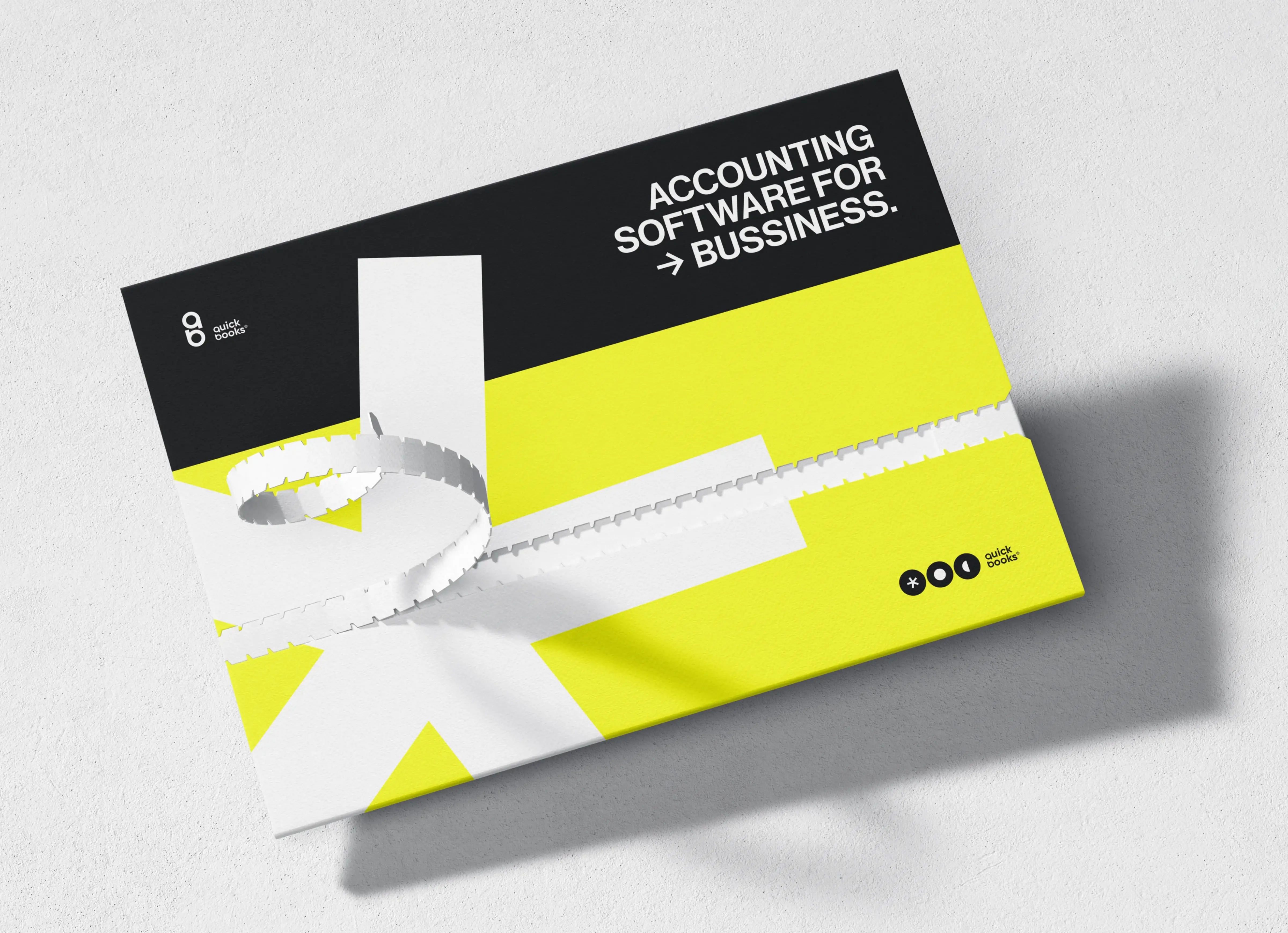 Graphic showing Quickbooks logo and 'Accounting software for business' text.