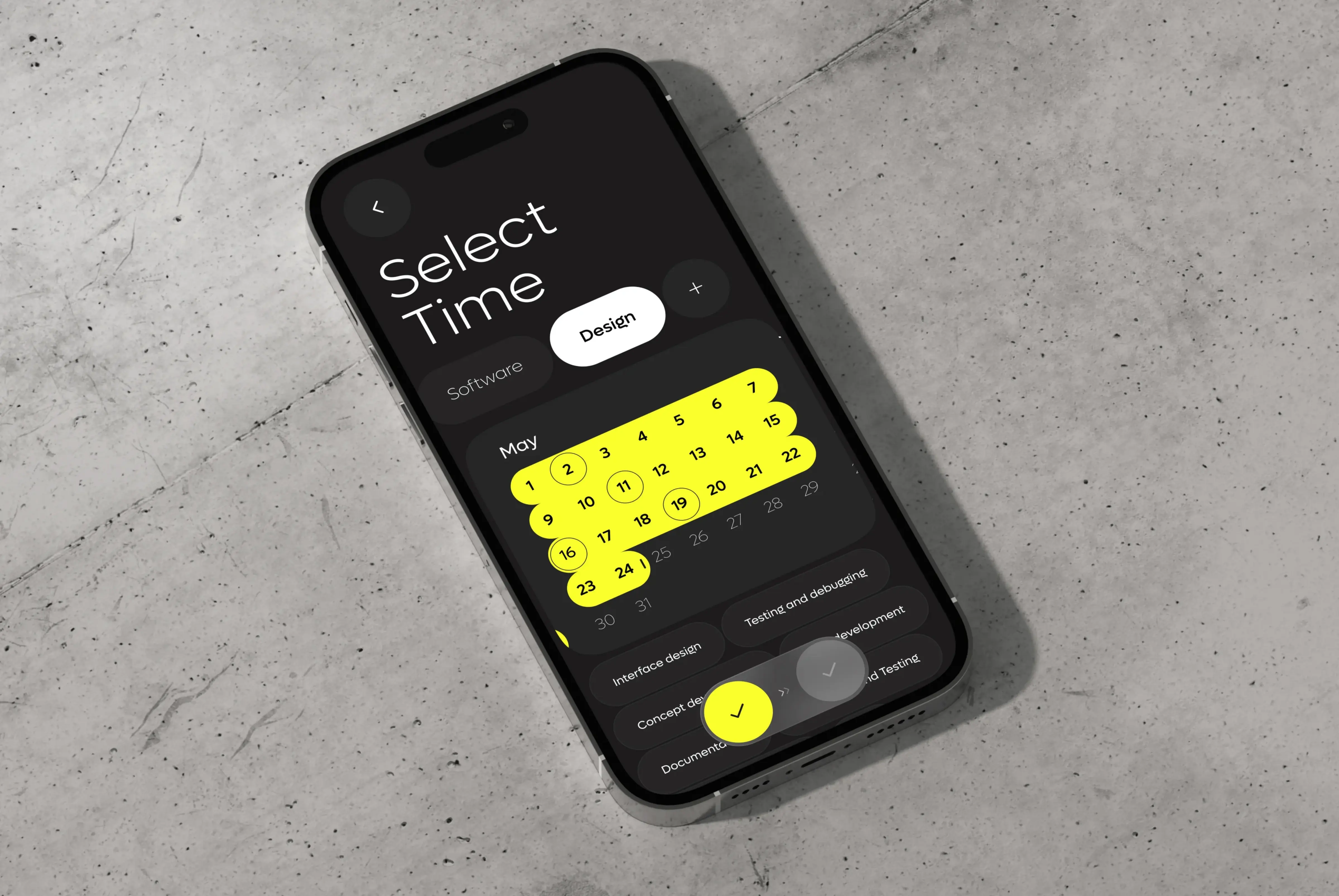 Smartphone used in enterprise finance and service management.