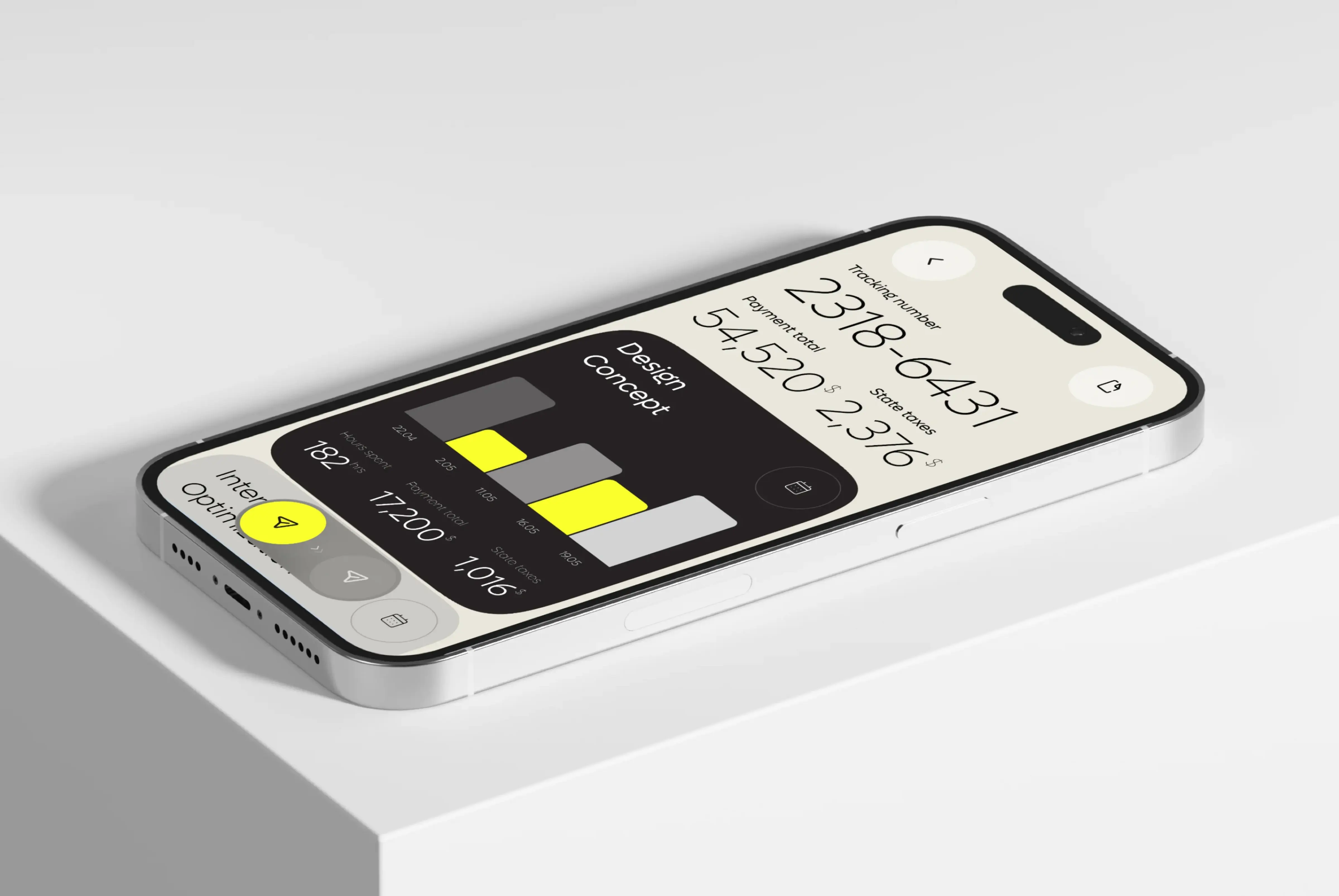 Smartphone used for portable access to enterprise finance or service management.