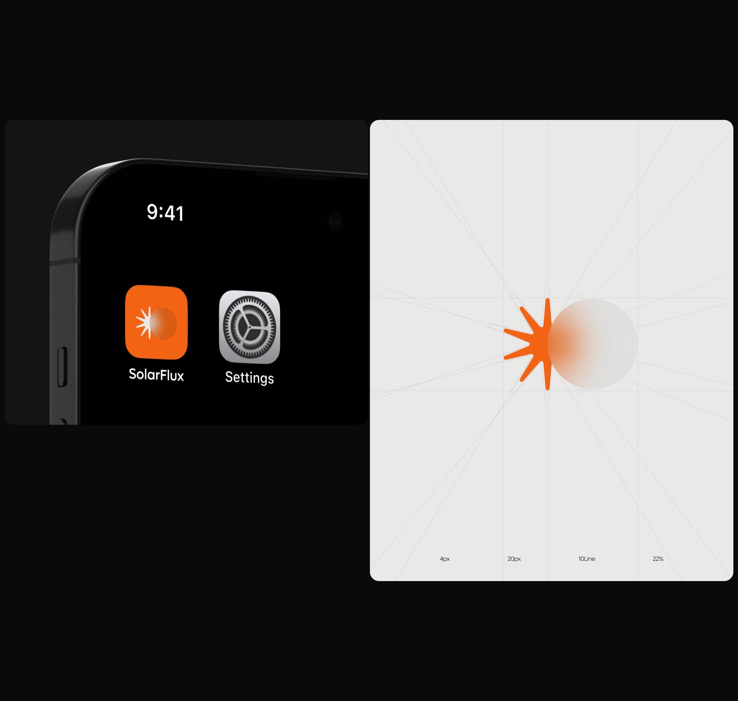 Screenshot of the SolarFlux solar energy app settings interface, displaying meter data.
