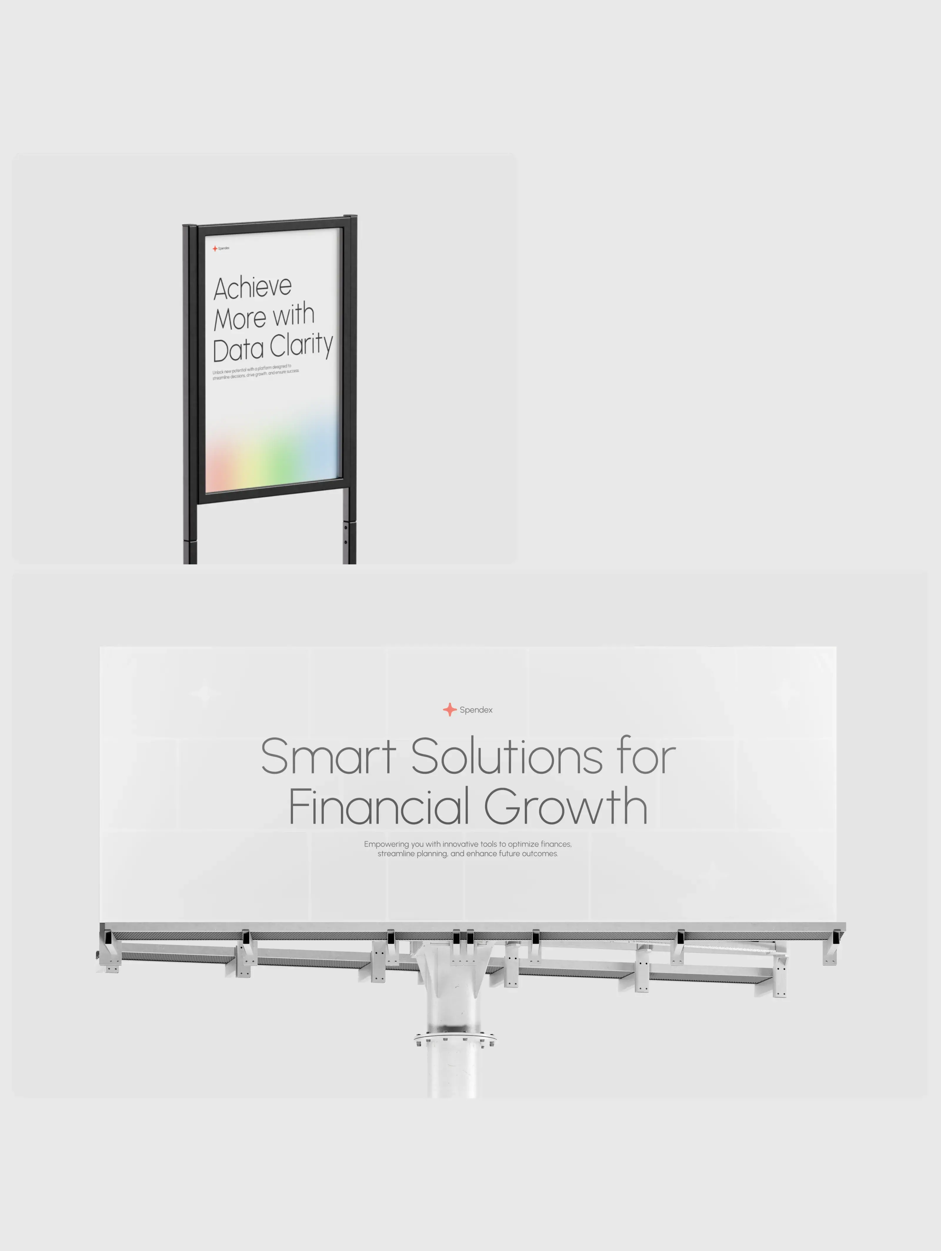 Screenshot of a UI design element, likely a banner, displayed on a screen for the Spendex Credit SaaS web or mobile app