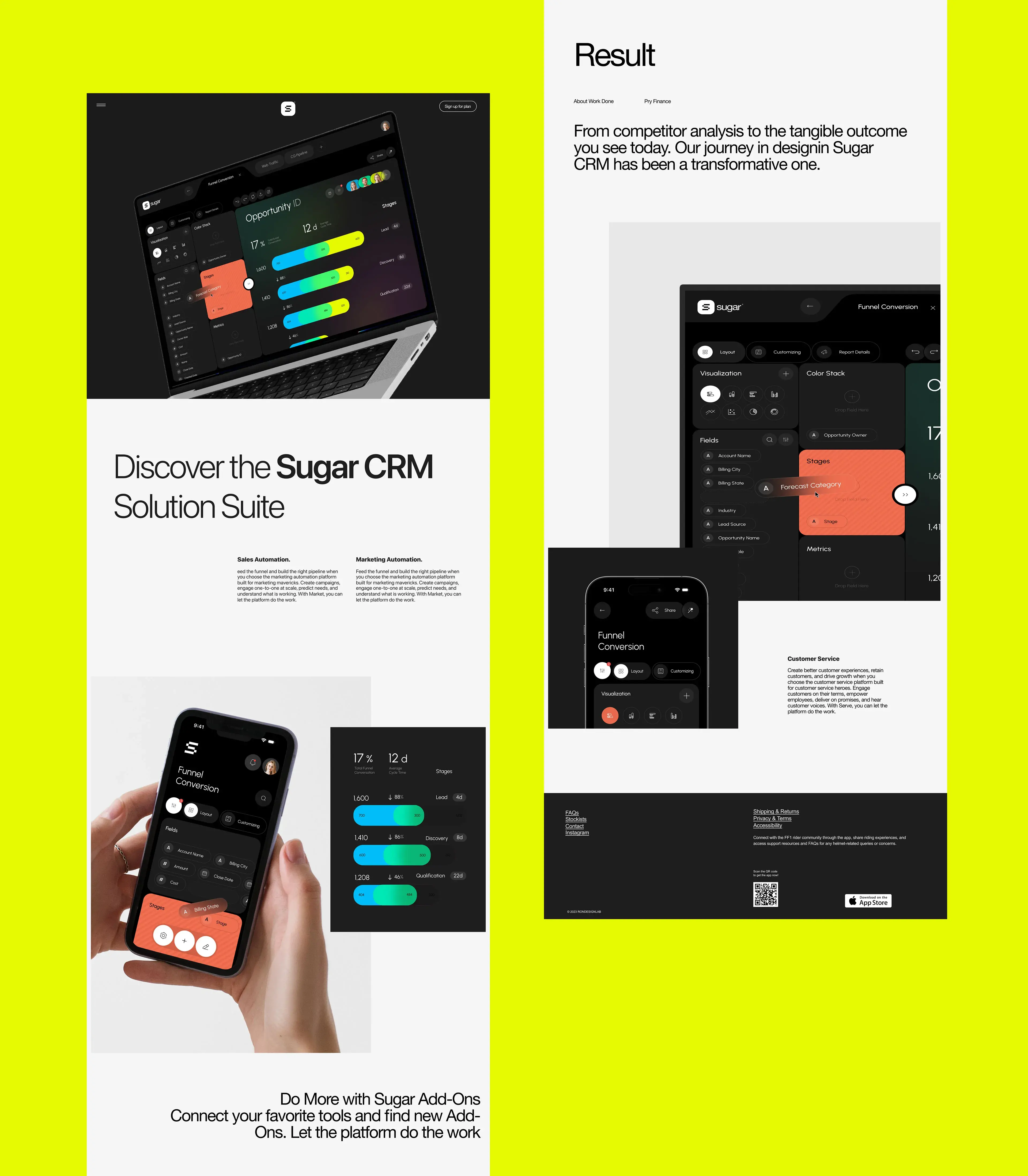 Screenshot of enterprise CRM SaaS UI on mobile and tablet devices.
