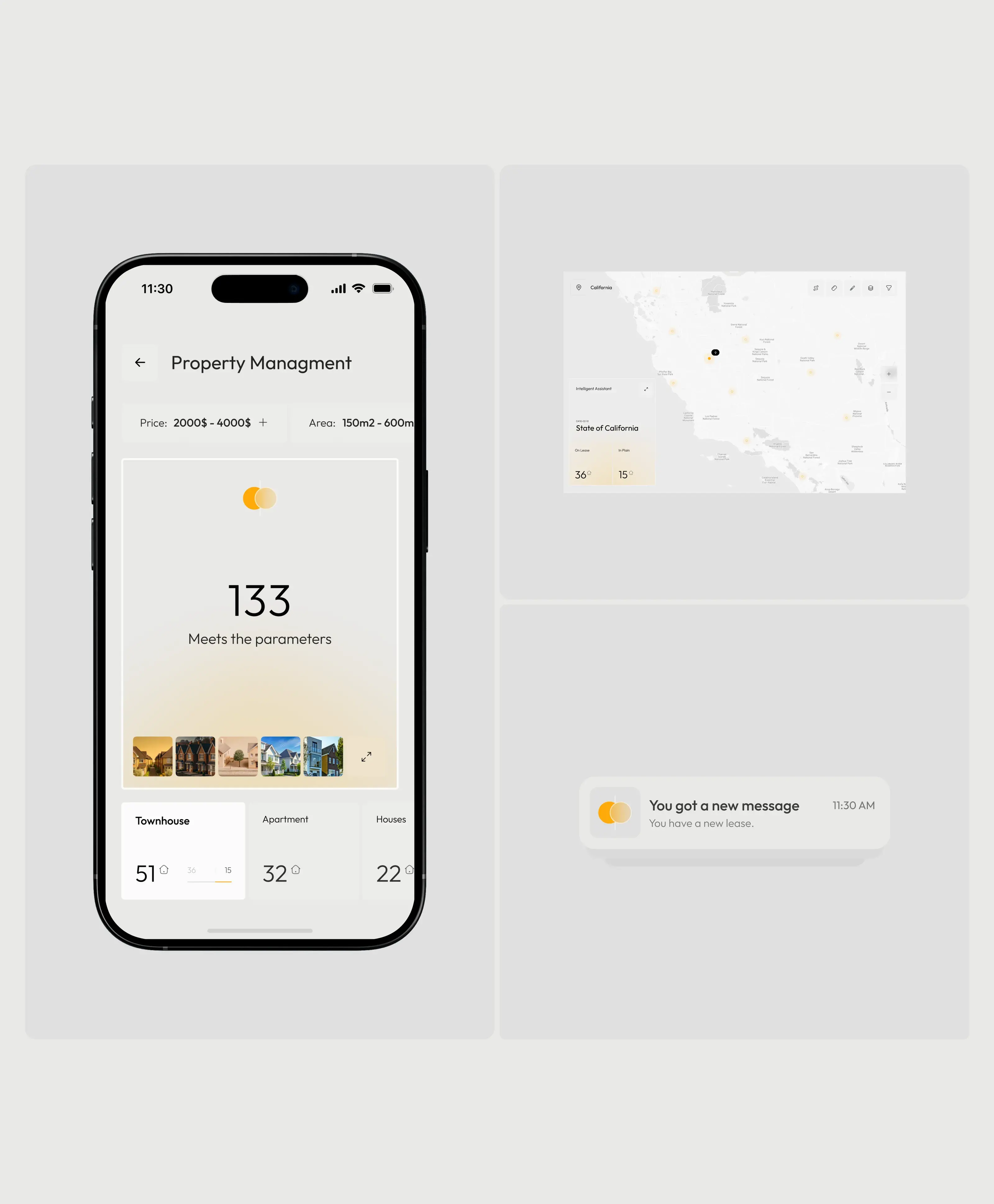 Mobile phone displaying property management app UI, potentially used for recording meter readings.