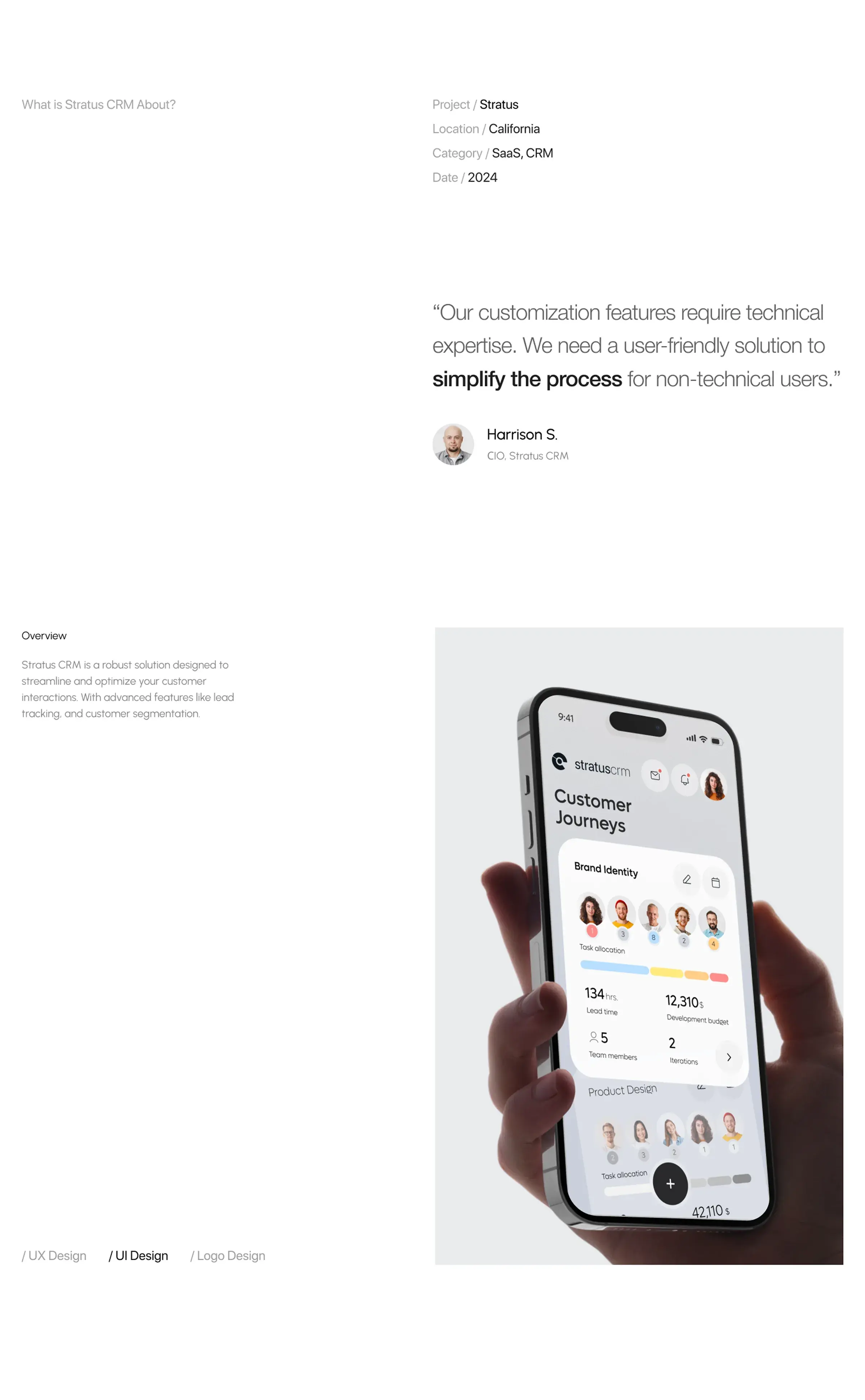 Stratus CRM - SaaS & UX UI Design - 1
