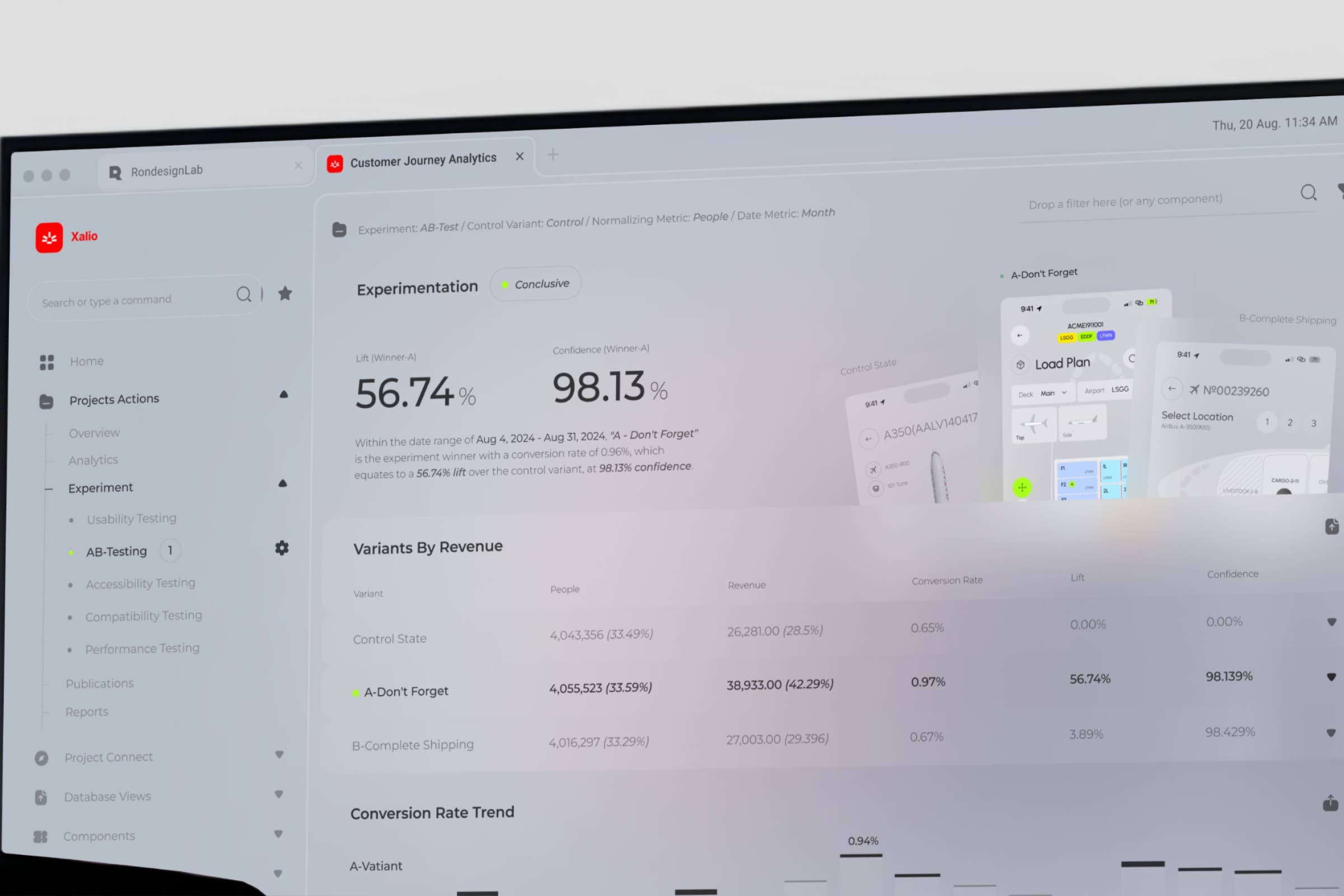 Xalio - SaaS A/B Testing Platform & UX UI Design