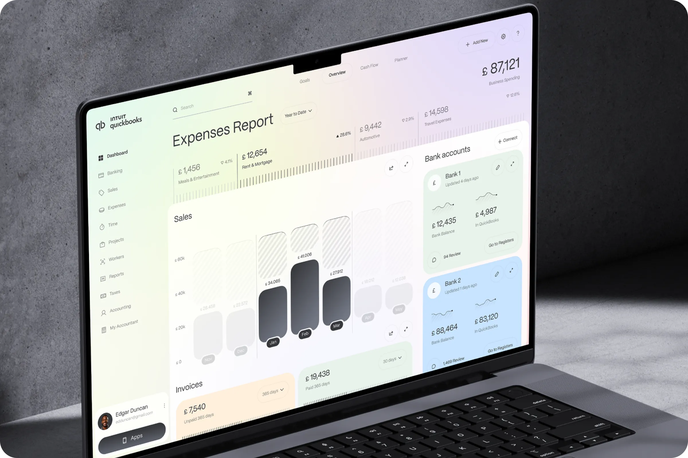 QuickBooks CRM Dashboard UI Design QuickBooks CRM Dashboard UI Design