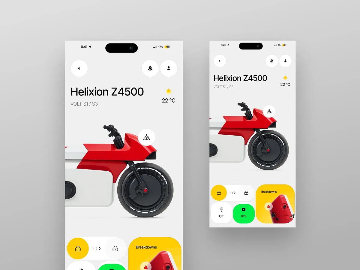 Motorcycle Mobile App β Electric Ride Dashboard Motorcycle Mobile App β Electric Ride Dashboard