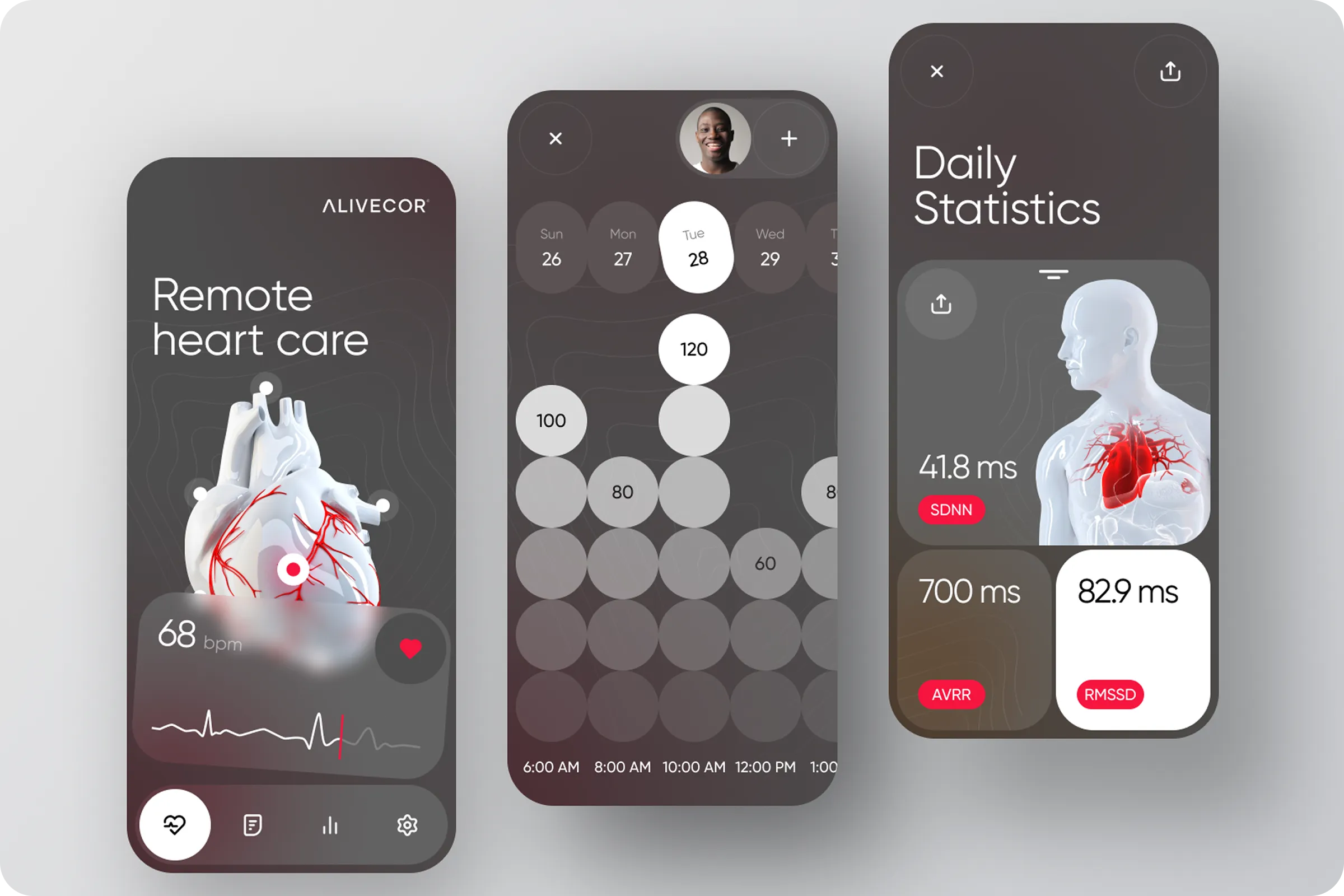 Heart Rate Monitoring Mobile App UI