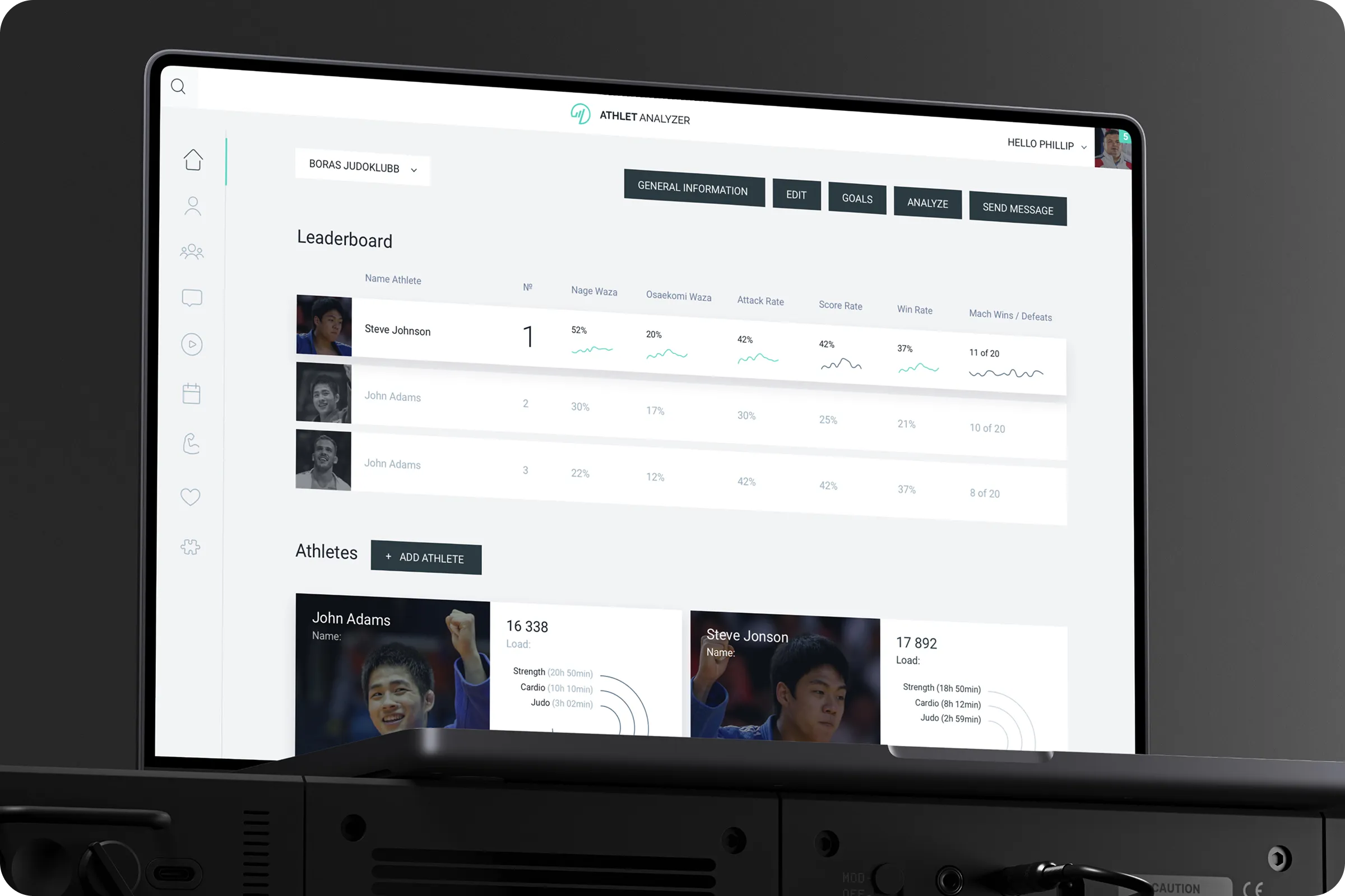 Athlete Training Dashboard UI Design