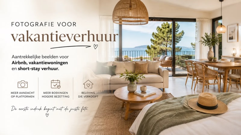 Professionele fotografie voor vakantieverhuur: meer boekingen beginnen met betere foto's