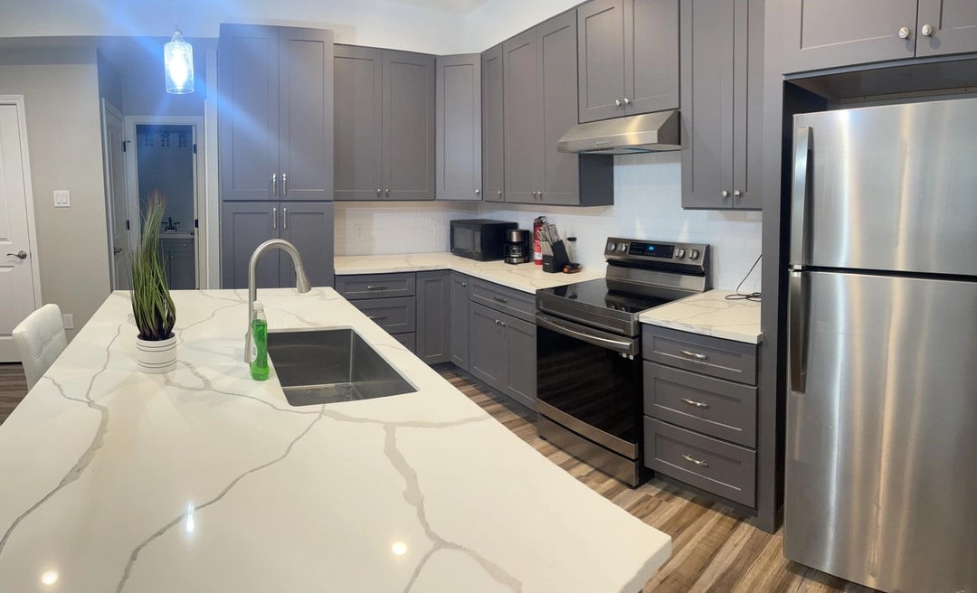 Grey Quartz Kitchen — Sampson Duplex