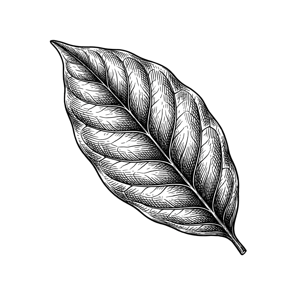 Vintage coffee leaf illustration