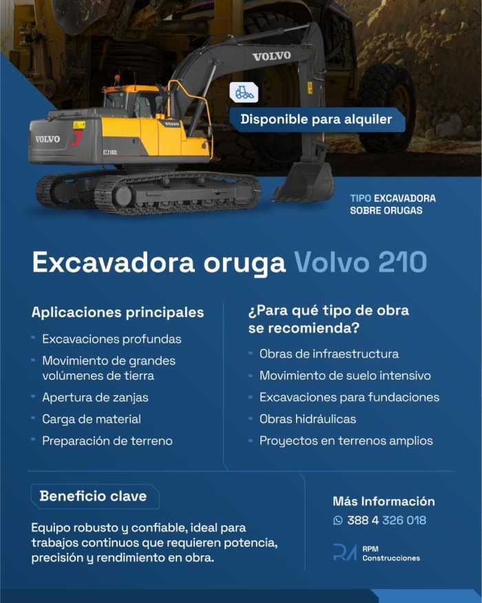 Excavadora oruga Volvo 210
