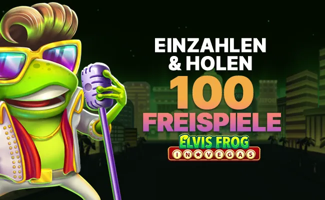 Zahlen Sie ein und erhalten Sie 100 Freispiele🐸