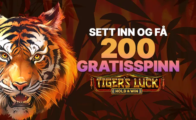 Sett inn og få 200 gratisspinn 🐯